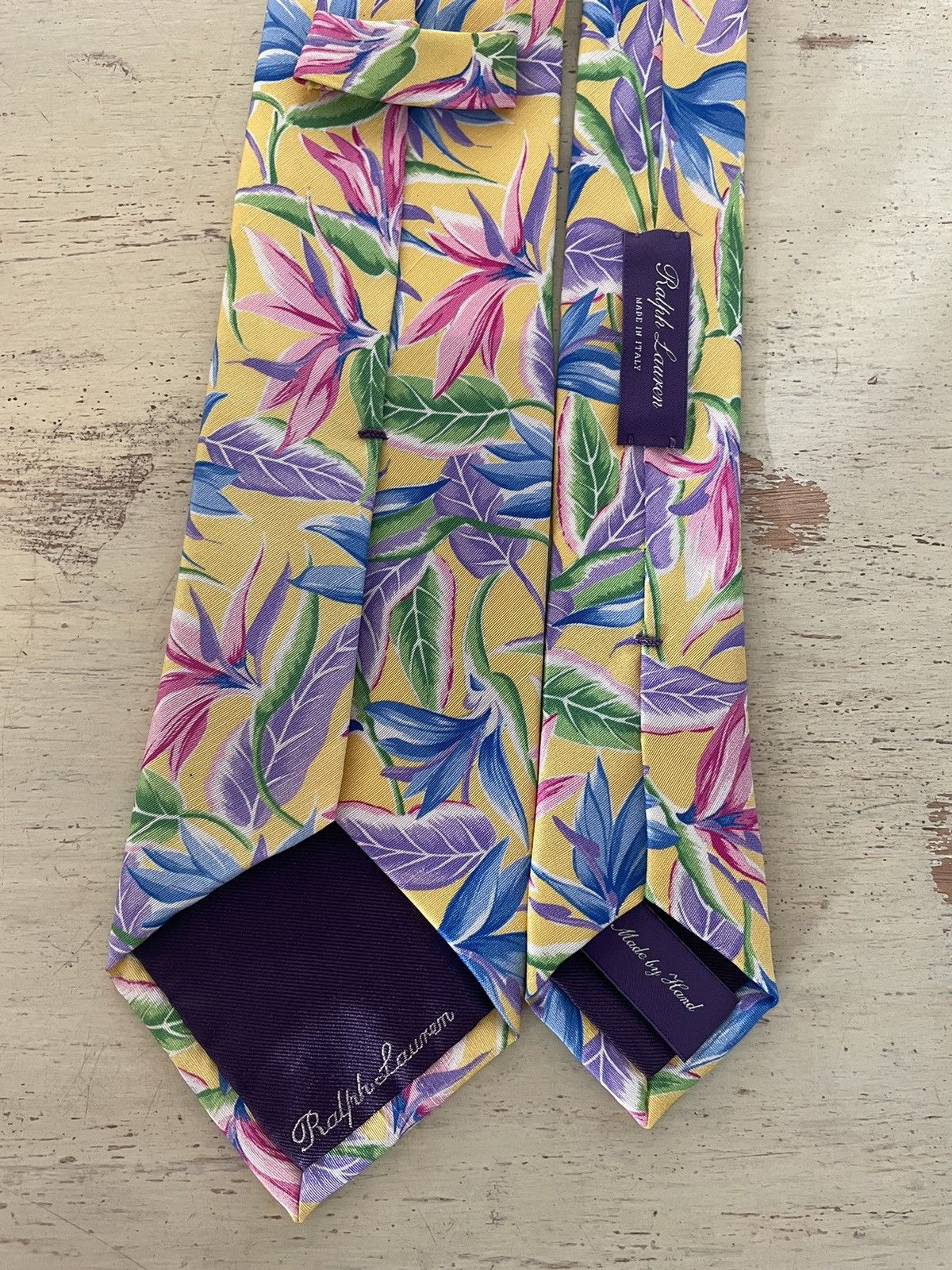 Ralph Lauren Purple Label Floral Print Silk Tie Size ONE SIZE - 3 Thumbnail