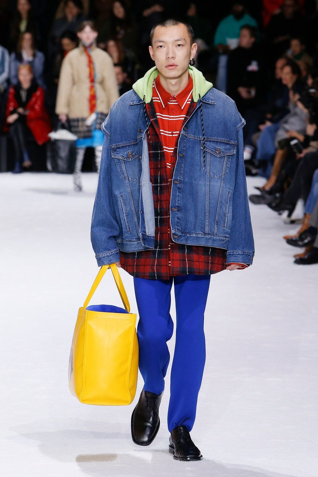 Balenciaga FW 18 Gilet Denim Layer 2 in 1 Plaid Quilted Hood Jacket Size US M / EU 48-50 / 2 - 2 Thumbnail