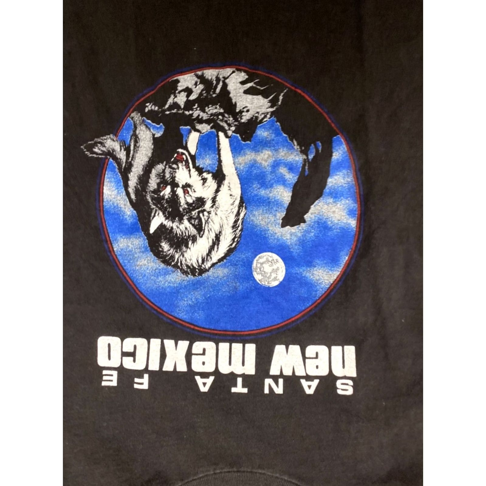Vintage VINTAGE Oneita Wolf Santa Fe Black T Shirt Size L Made In USA Single Stitch Mens 1990s Graphic Tee Arts & Crafts Size US L / EU 52-54 / 3 - 5 Thumbnail