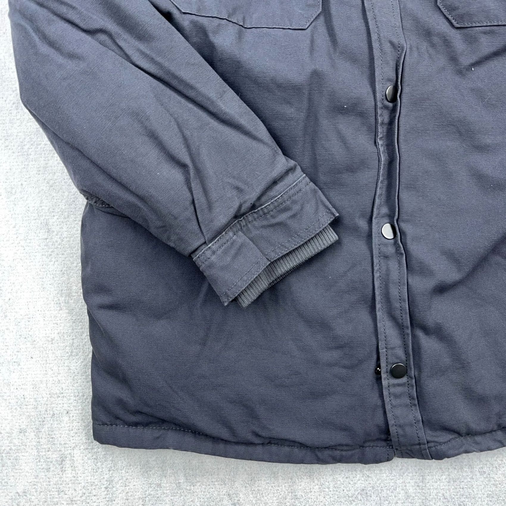 Vintage VINTAGE Brahma Shacket Men XL Gray Canvas Quilt Lined Over Shirt Jacket Work Wear Hooded Size US XL / EU 56 / 4 - 4 Thumbnail