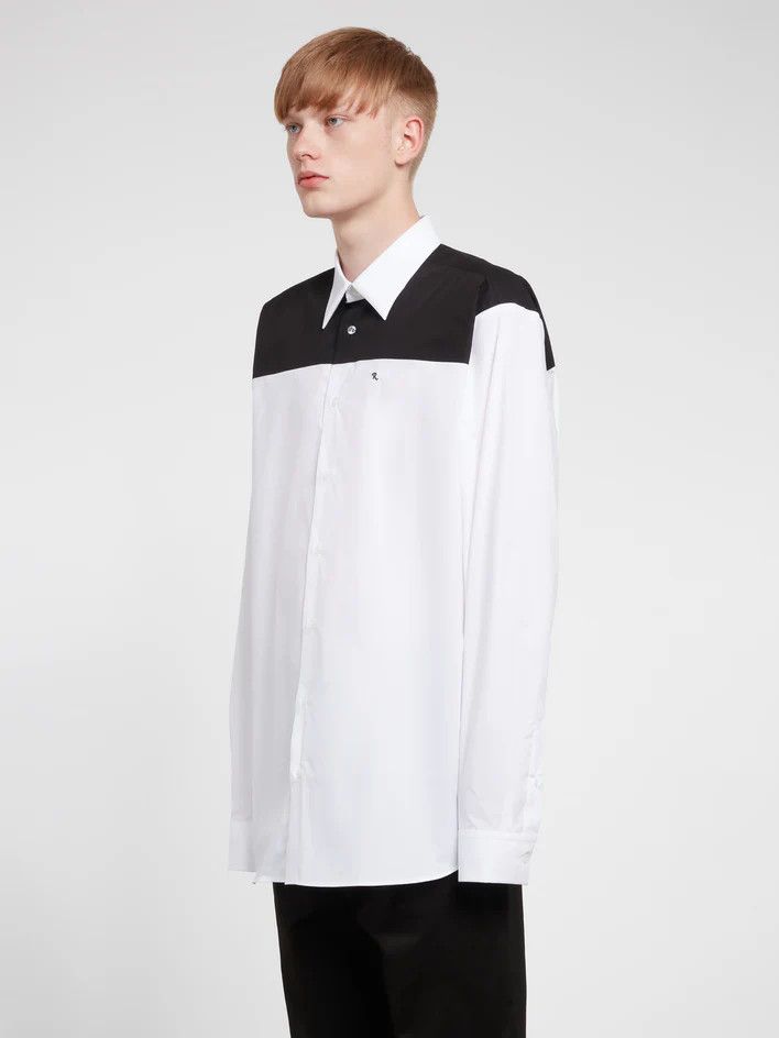 Raf Simons o1y0325 Oversize Shirt in White/Black Size US M / EU 48-50 / 2 - 3 Thumbnail