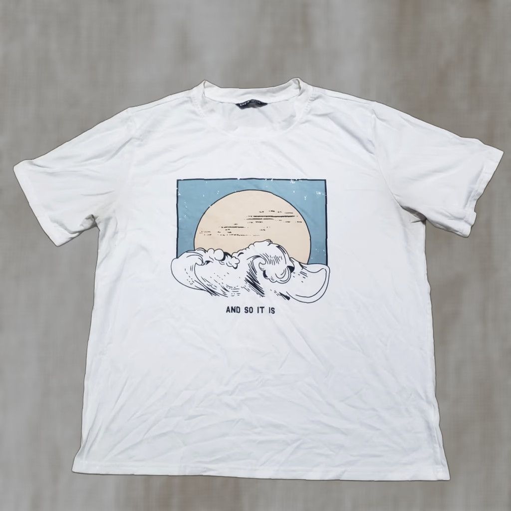 Shein SHEIN "And So It Is" Wave Short Sleeve White Tee T-Shirt Adult Women's L Large Shirt Womens Size L / US 10 / IT 46 - 1 Thumbnail