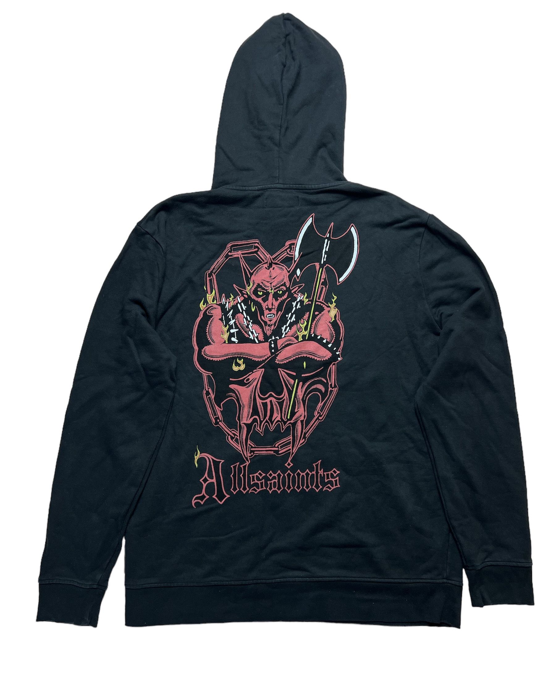 image of Allsaints Devil Hoodie Very Rare in Black, Men's (Size Medium)