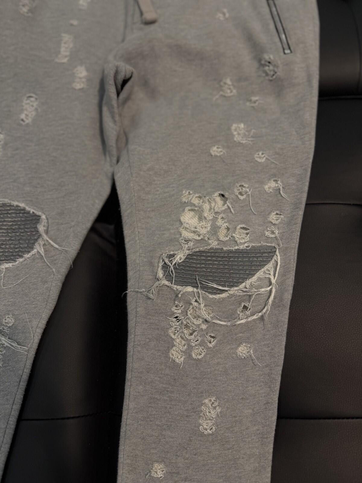 Amiri AMIRI Grey Distressed Sweatpants Men’s Size XS Size US 28 / EU 44 - 5 Thumbnail