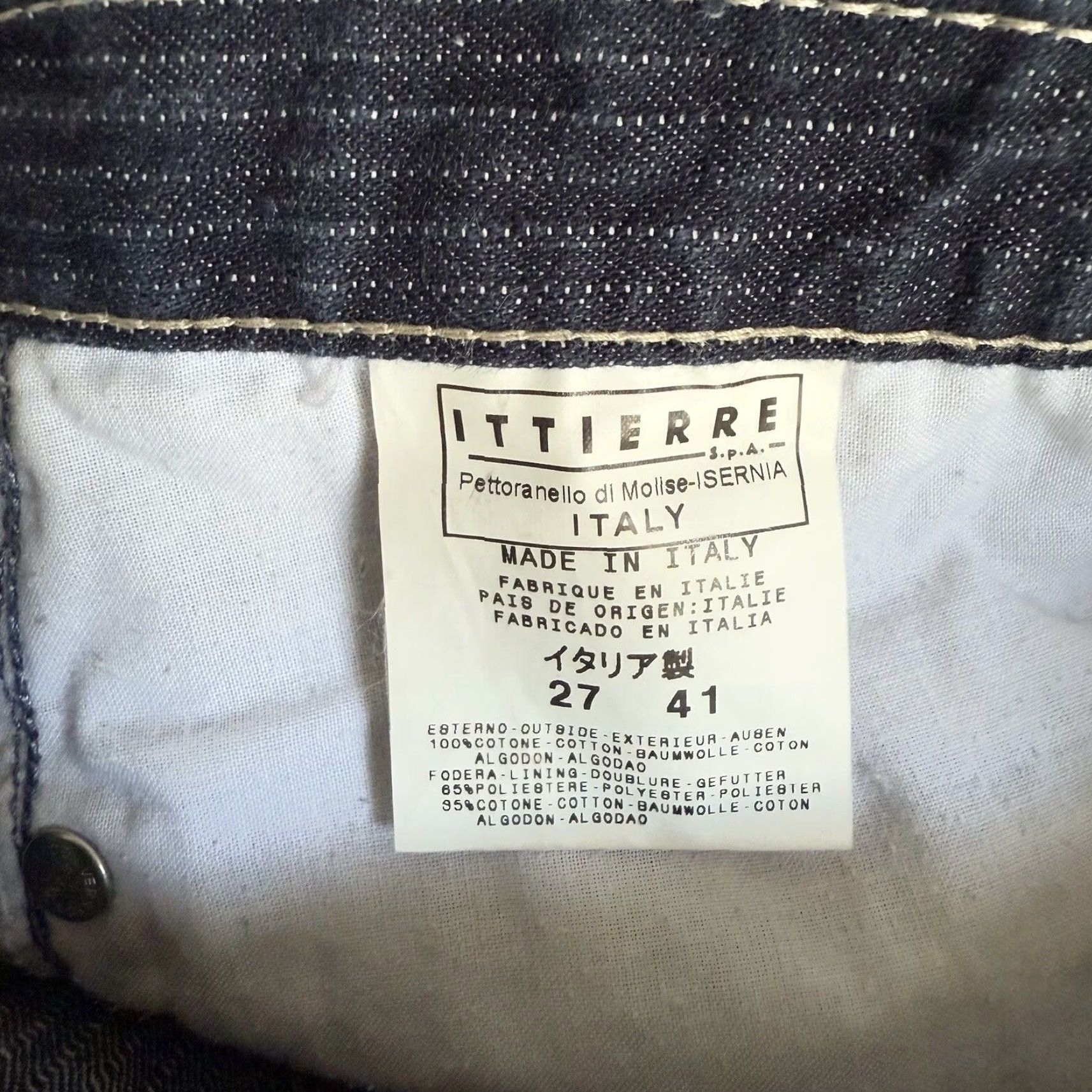 Versace VINTAGE Versace Jeans Couture 90s Navy Blue Striped Jeans Flare Size 27 Women Size 27" / US 4 / IT 40 - 5 Thumbnail