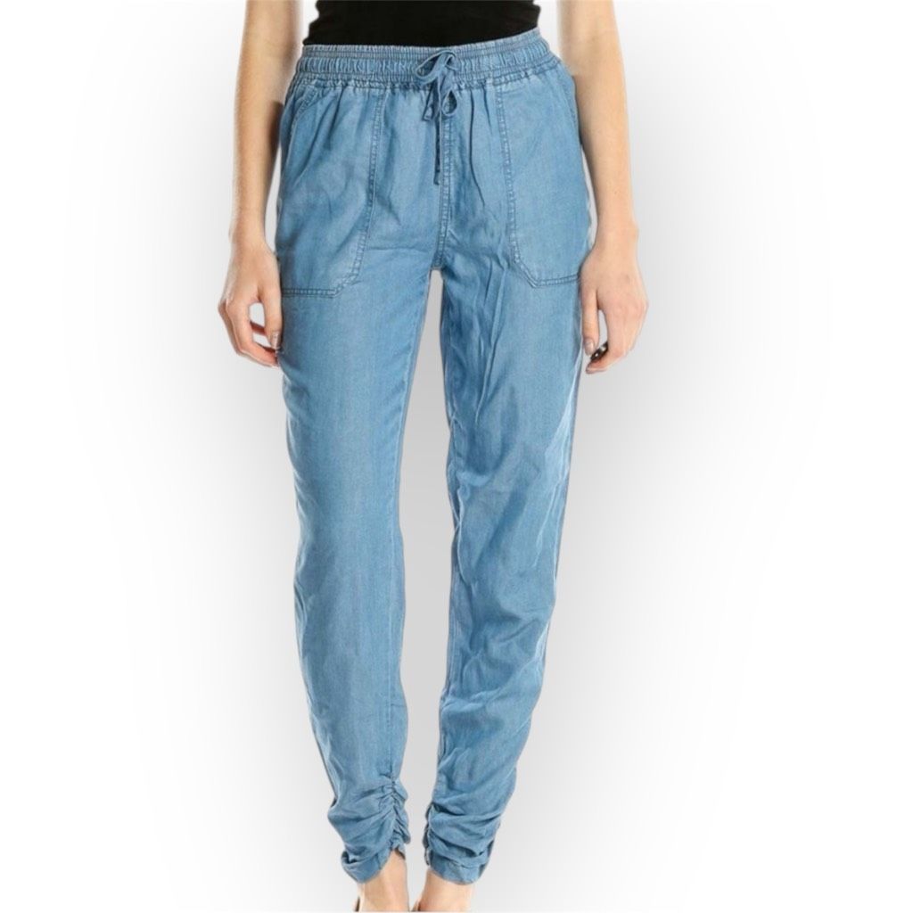 Other Thread & Supply Chambray Denim Joggers Tencel Sustainable Fabric Lightweight XS Size 25" / US 0 / IT 36 - 1 Thumbnail