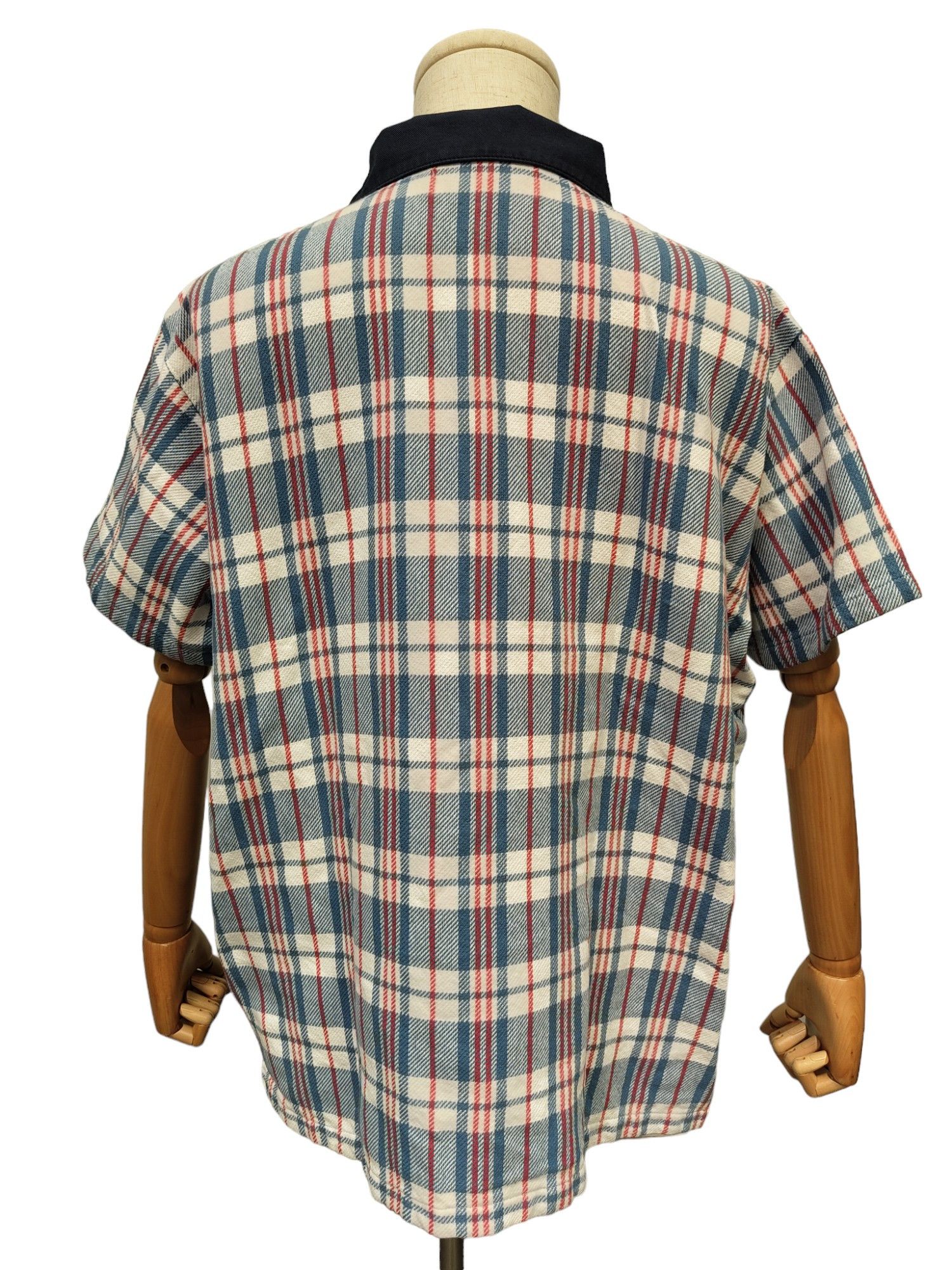 Other Blue And Red Plaid Print Vintage Look Polo Shirt Size US L / EU 52-54 / 3 - 4 Thumbnail
