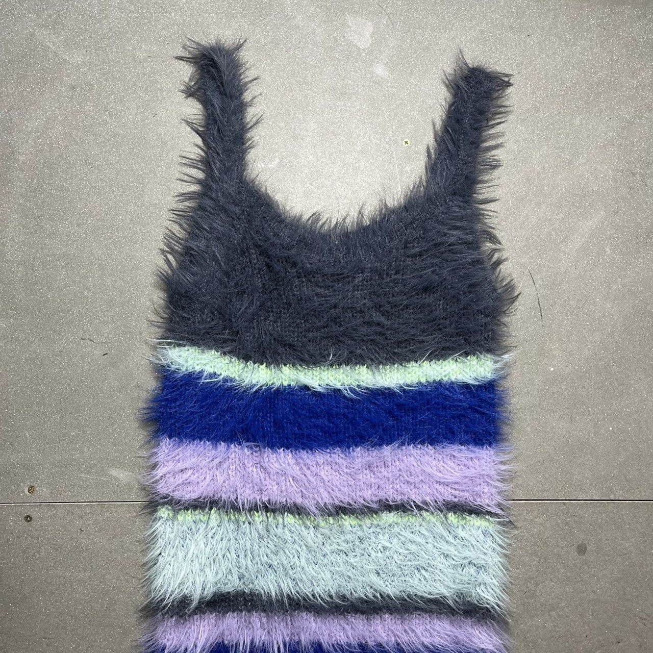 Japanese Brand GRL Japanese Brand Striped Shaggy Knit Dress Size S / US 4 / IT 40 - 2 Thumbnail