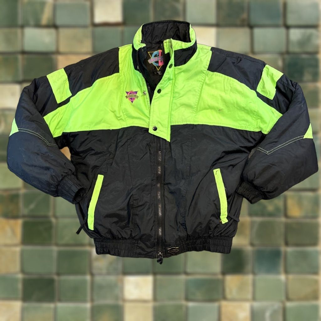 Vintage VINTAGE Cold Wave Jacket Mens M Neon Green Black Snowmobile Outdoor Winter 90s Men Jacket Winter Sports Grunge Size US M / EU 48-50 / 2 - 1 Thumbnail