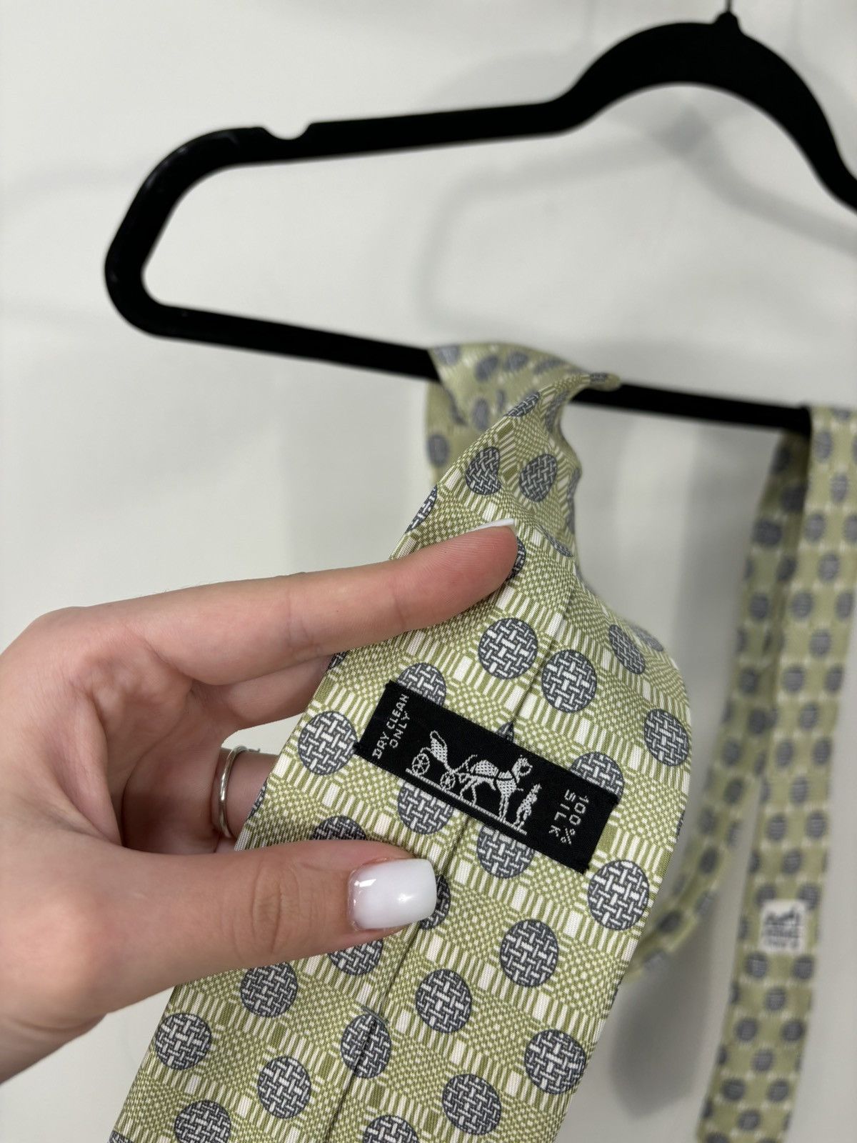 Hermes Hermes Circle Net Design Rare Luxury Silk Tie Size ONE SIZE - 5 Thumbnail