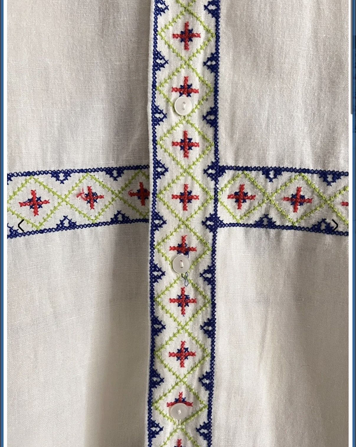 Bode BODE Pagoda Embroidered Linen Button Down Size US M / EU 48-50 / 2 - 5 Thumbnail