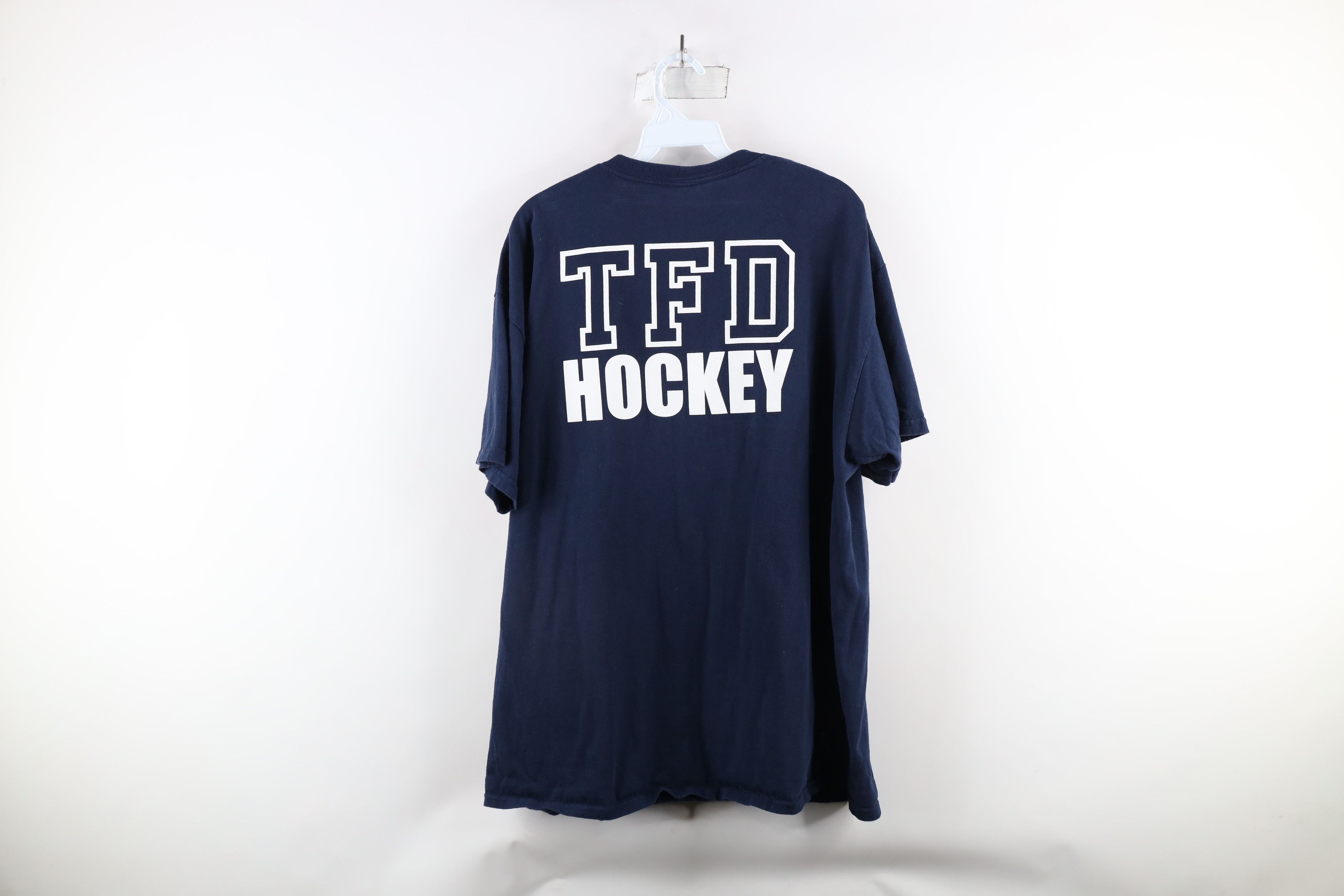 Vintage Vintage Out Toledo Fire Department Hockey T-Shirt Navy Blue Size US XL / EU 56 / 4 - 8 Thumbnail