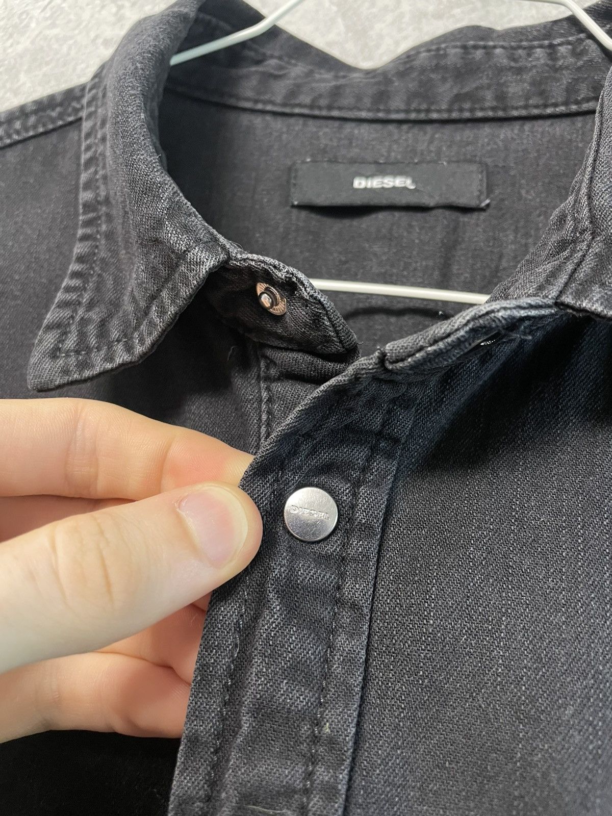 Diesel Diesel Black Denim Jeans Long Sleeve Shirt Button Ups Size US XL / EU 56 / 4 - 7 Thumbnail