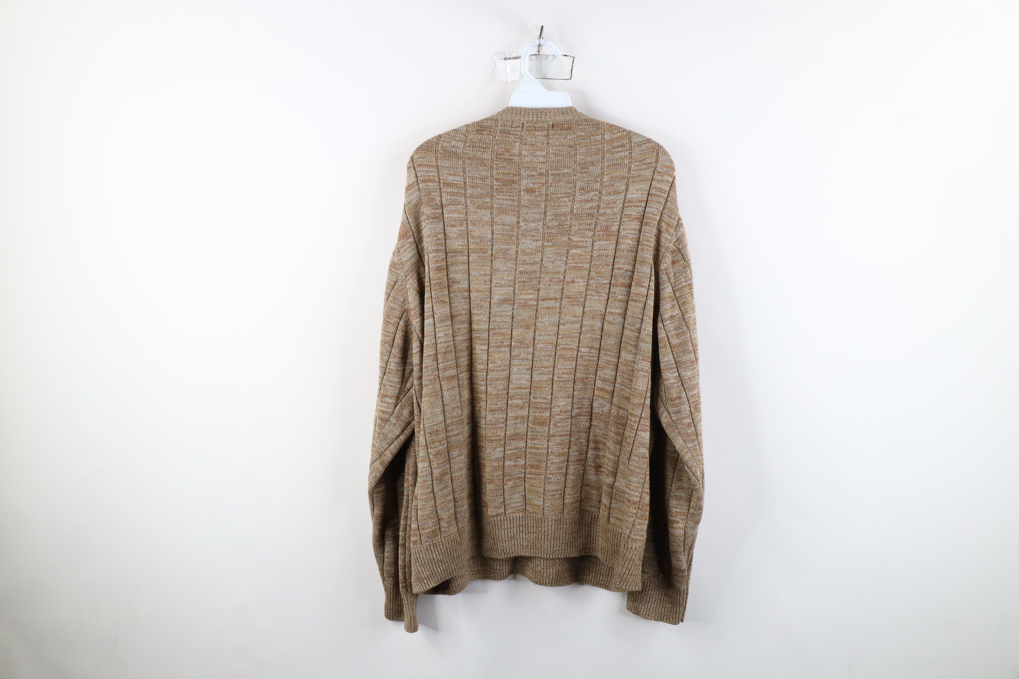 Vintage Vintage 90s Streetwear Fleck Cable Knit Ribbed Sweater Beige Size US XL / EU 56 / 4 - 8 Thumbnail