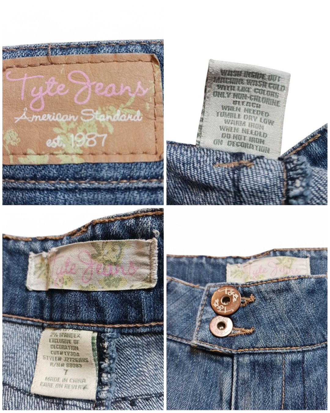 Vintage Vintage TYTE Jeans Size 7 Y2K Low Rise Embellished Size 30" / US 8 / IT 44 - 7 Thumbnail