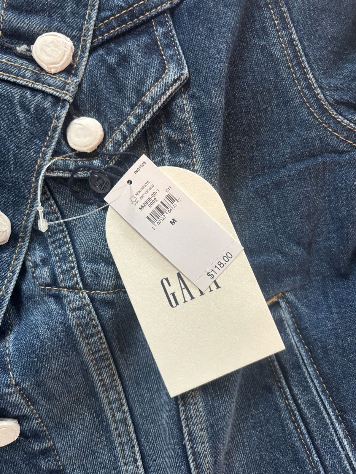 Cult Gaia Gap x Cult Gaia Asymmetrical Denim Jacket Size M / US 6-8 / IT 42-44 - 4 Thumbnail