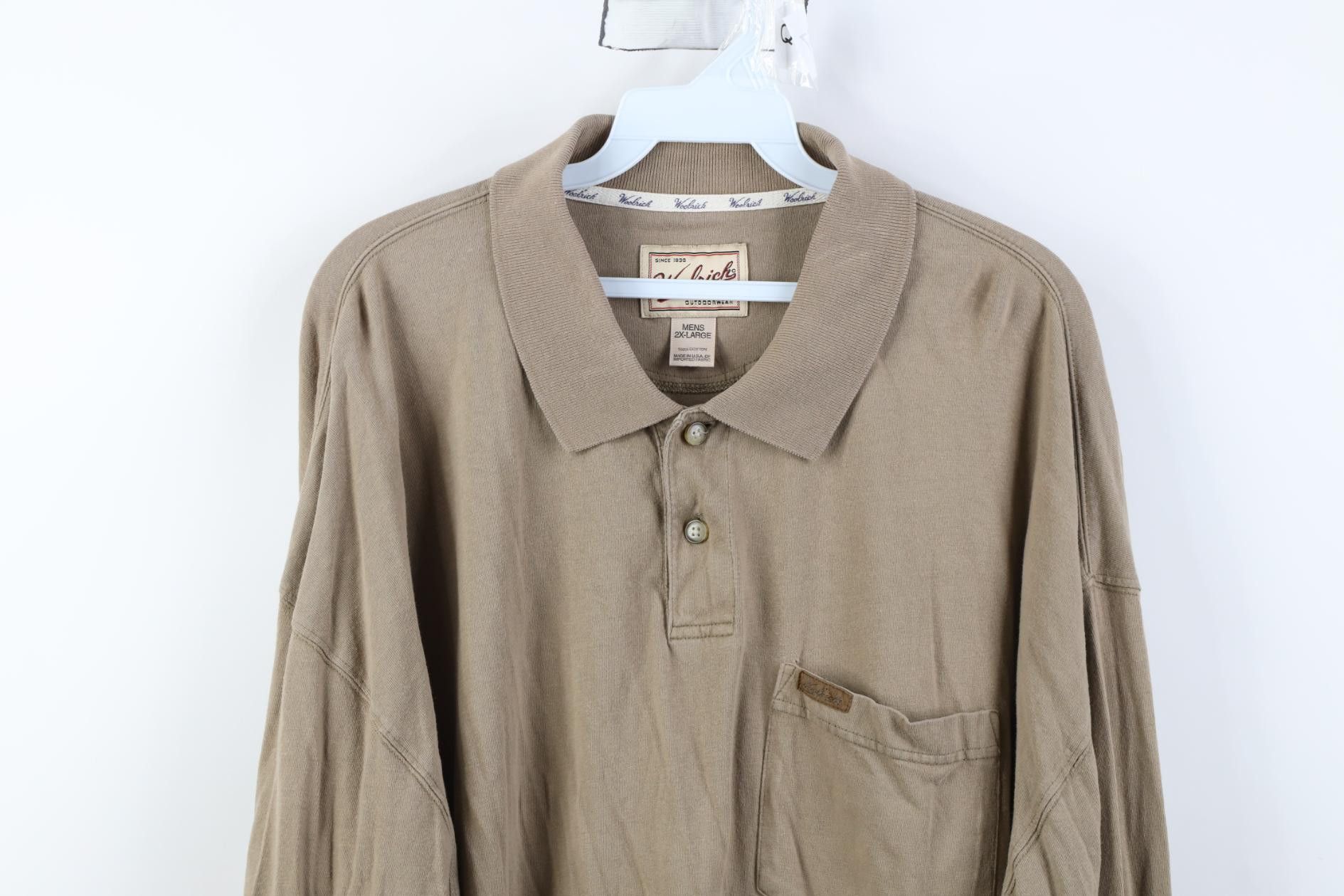 Woolrich Woolen Mills Vintage 90s Woolrich Ribbed Knit Long Sleeve Polo Shirt Size US XXL / EU 58 / 5 - 2 Thumbnail