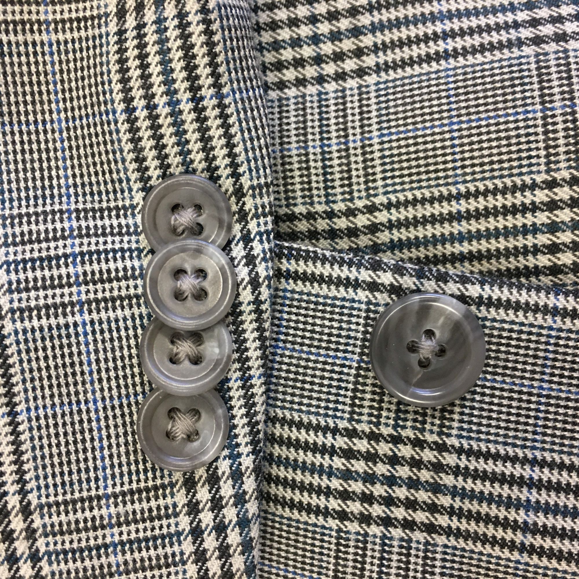 Michael Kors Vtg Michael Kors Gray Sport Coat Black Blue OVERCHECK Jacket Size 44L - 7 Thumbnail