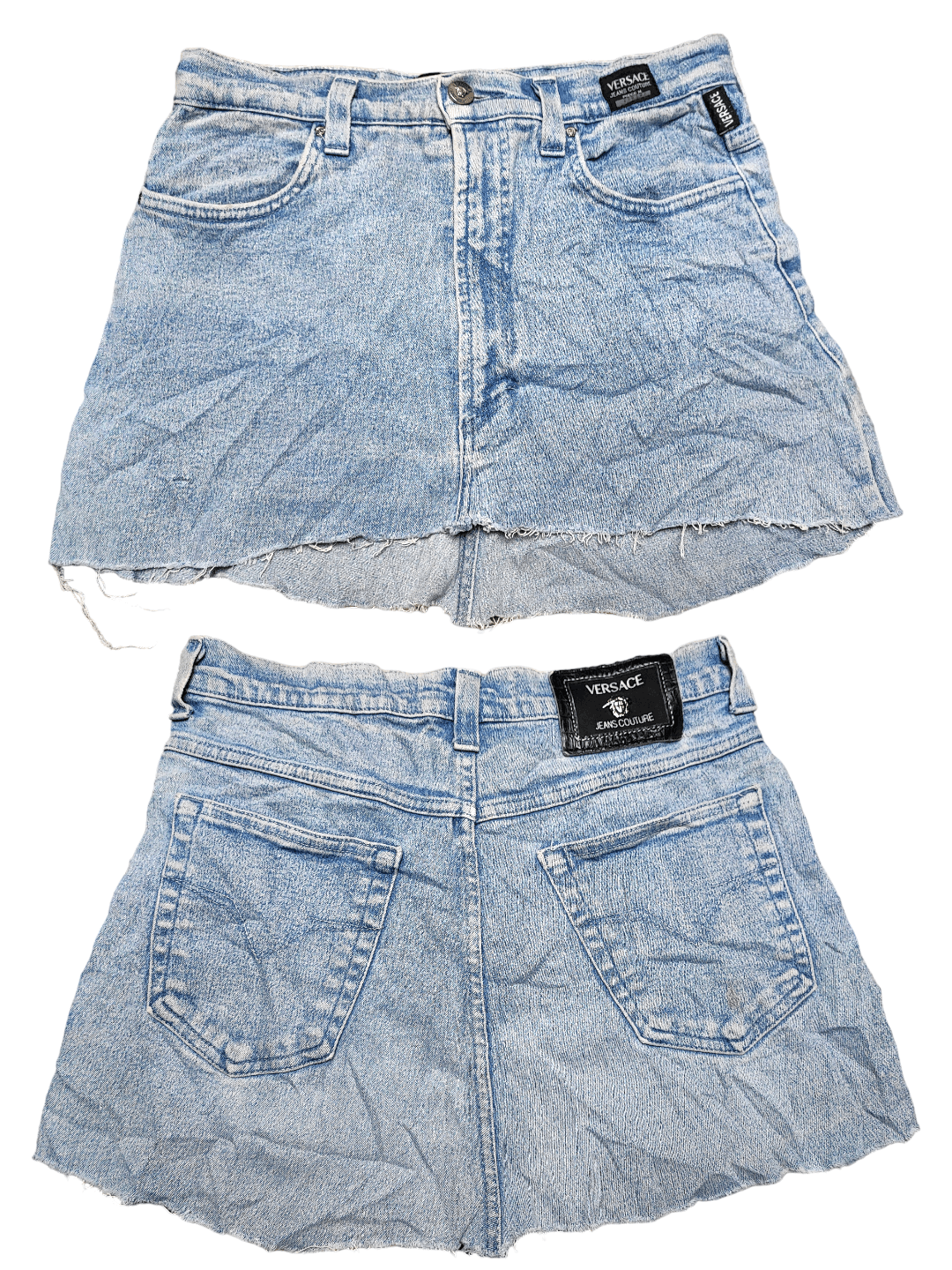 If Six Was Nine Denim Skirt Distress Versace Jeans Size 28" / US 6 / IT 42 - 1 Thumbnail