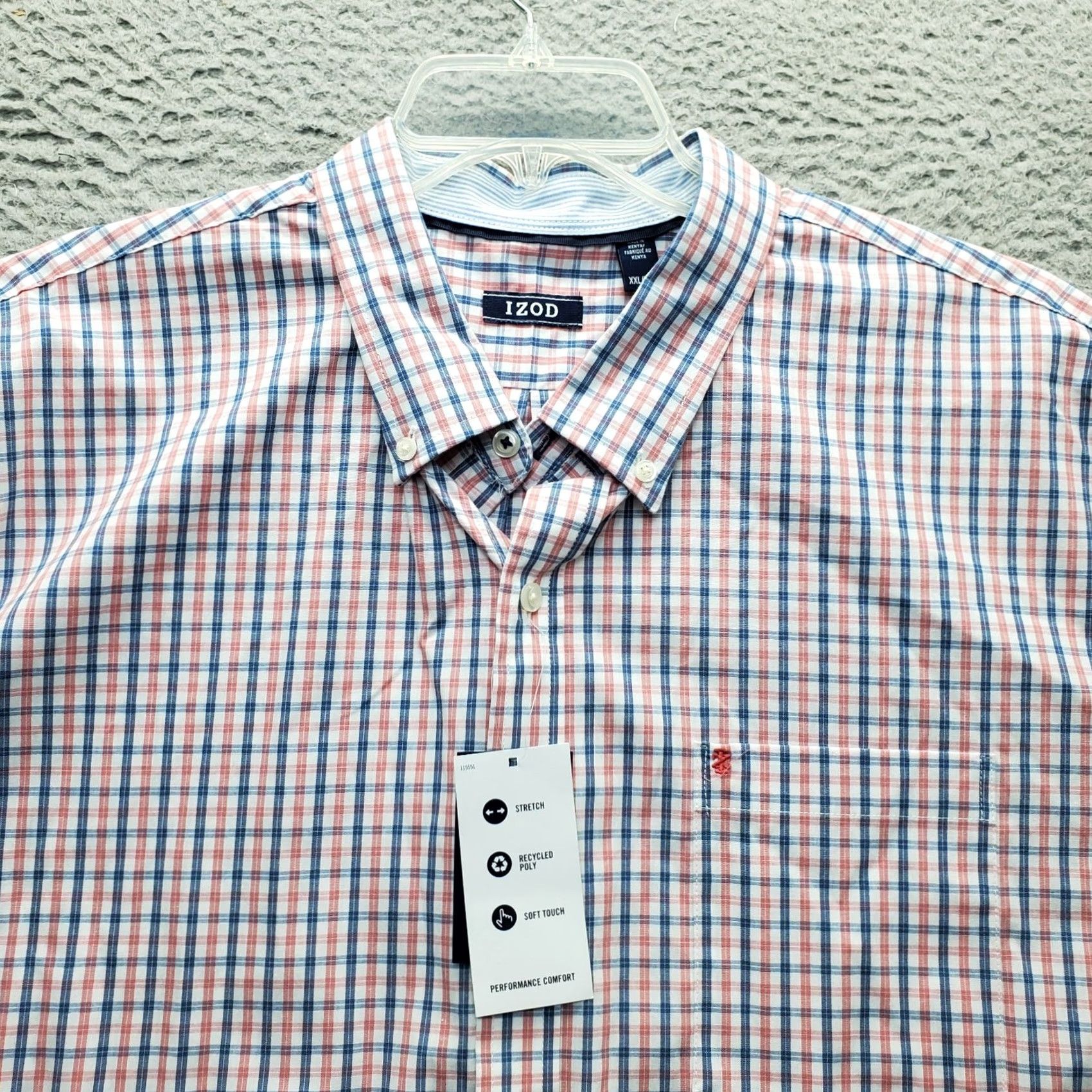 Izod IZOD Shirt Mens XXL Multicolor Plaid Stretch Performance Long Sleeve Button Down Size US XXL / EU 58 / 5 - 6 Thumbnail