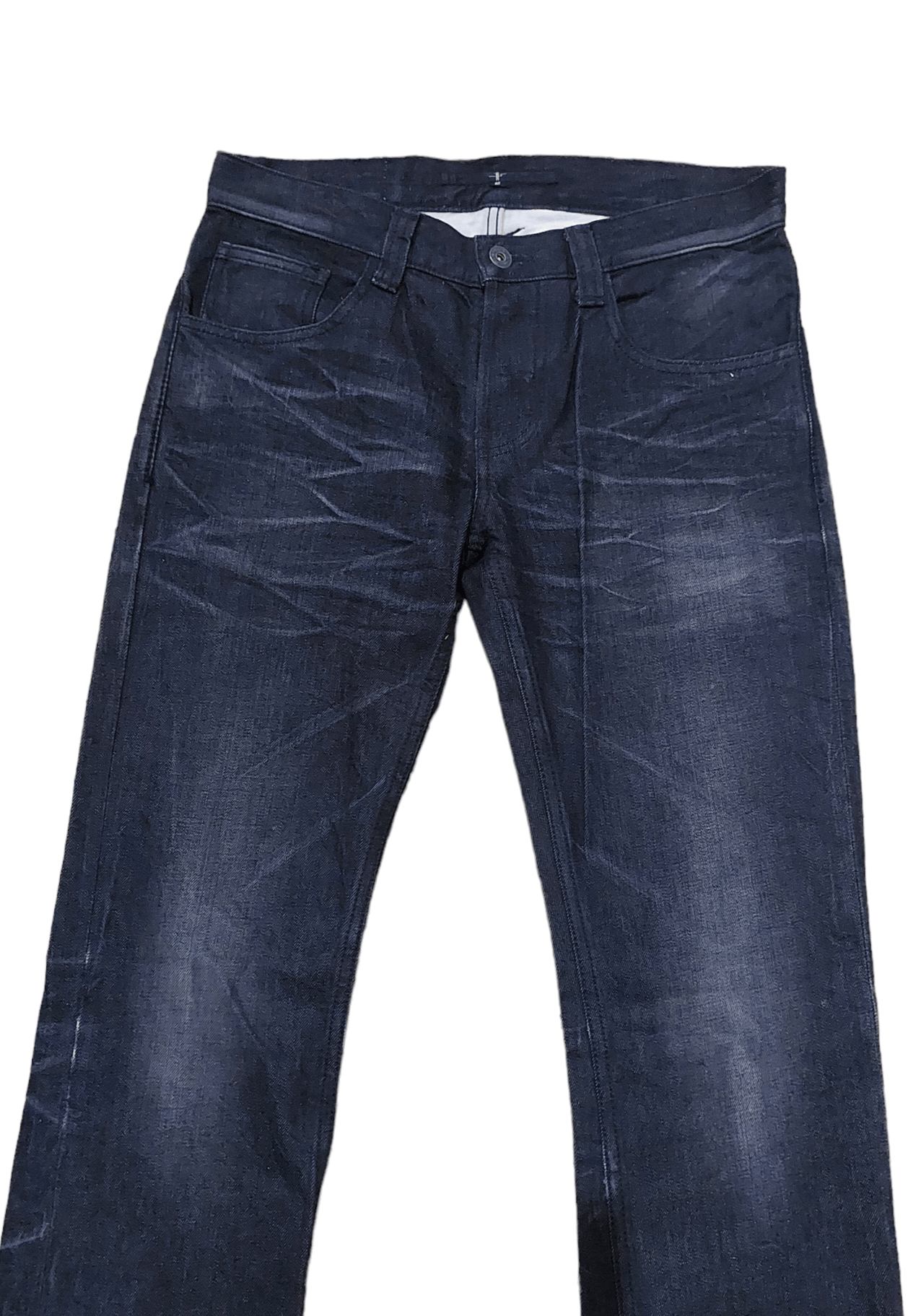 image of Flare Sick No Id Whisker Honeycomb Denim in Wash Black Denim, Men's (Size 32)
