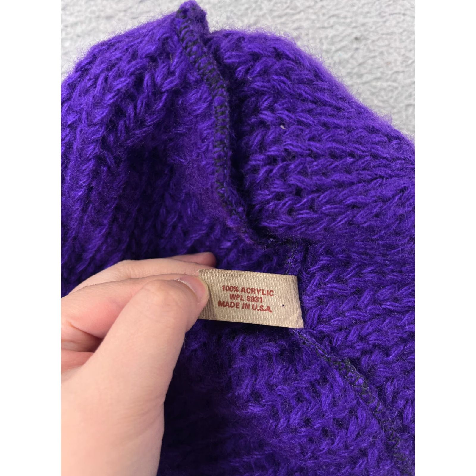 Vintage Aris Beanie Womens One Size Purple Knit 100% Acrylic Made USA Winter Ski Hat/Cap Size ONE SIZE - 6 Thumbnail