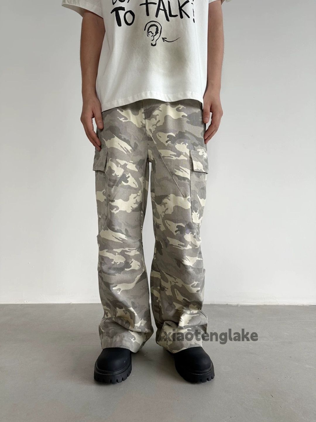 Designer × Japanese Brand × Vintage washed faded camo pattern skate hiphop cargo pants Size US 32 / EU 48 - 1 Thumbnail