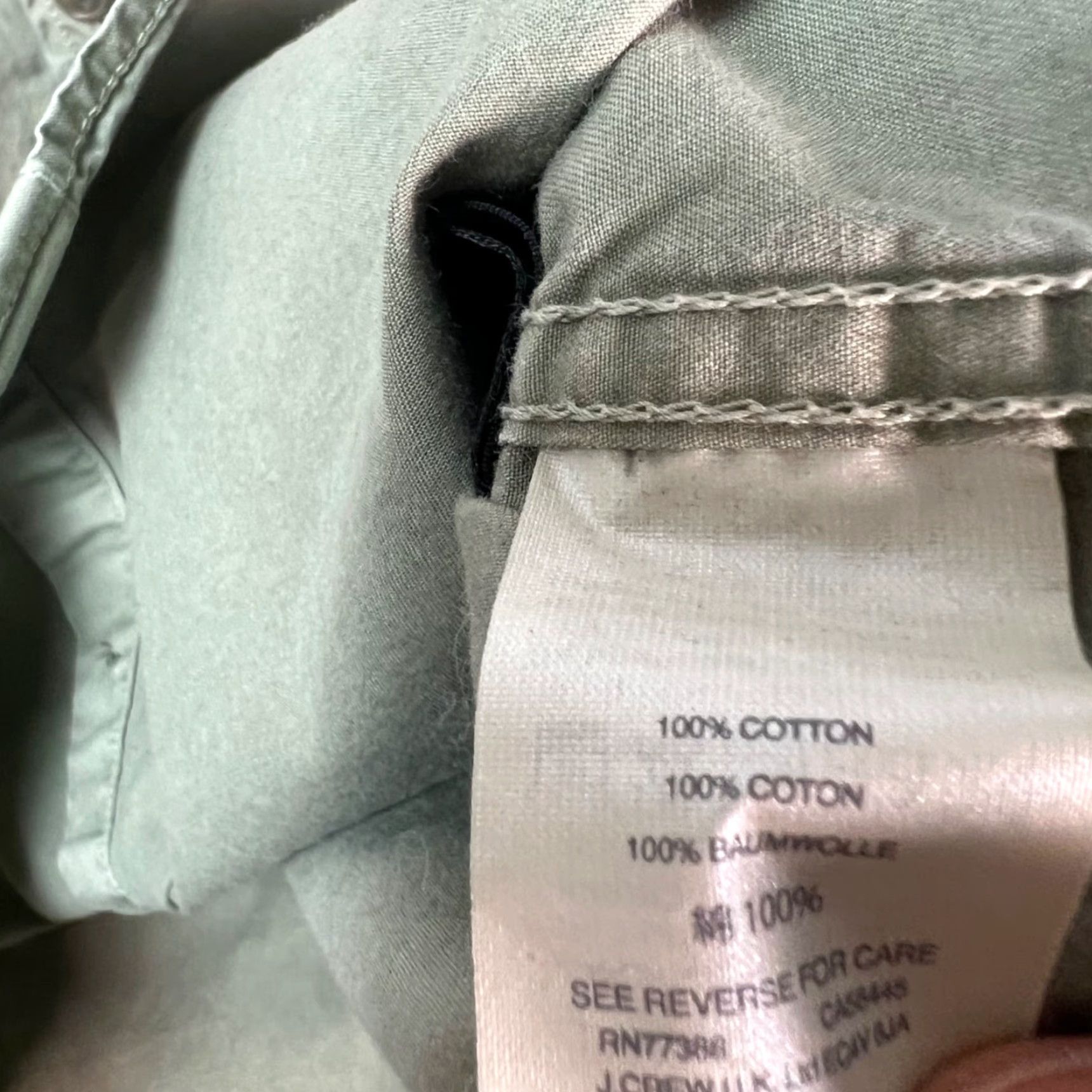J.Crew J. Crew Button-Up Shirt Womens 6 Tall Olive Green 100% Cotton Pockets Ruched Short Sleeve Casual Vintage No Size M / US 6-8 / IT 42-44 - 4 Thumbnail