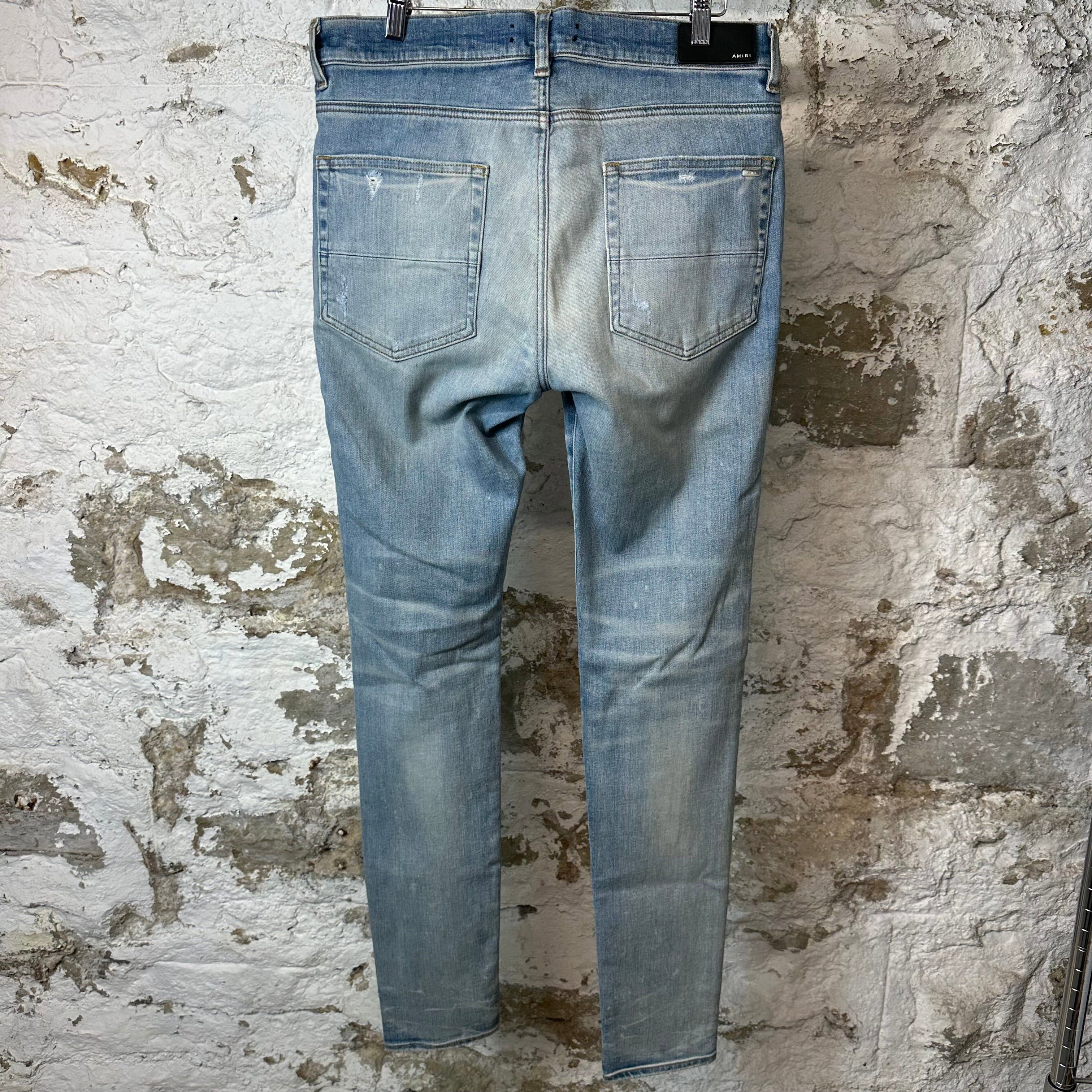 Amiri Amiri Plain Distressed Blue Denim Jeans Sz 34 Size US 34 / EU 50 - 2 Thumbnail