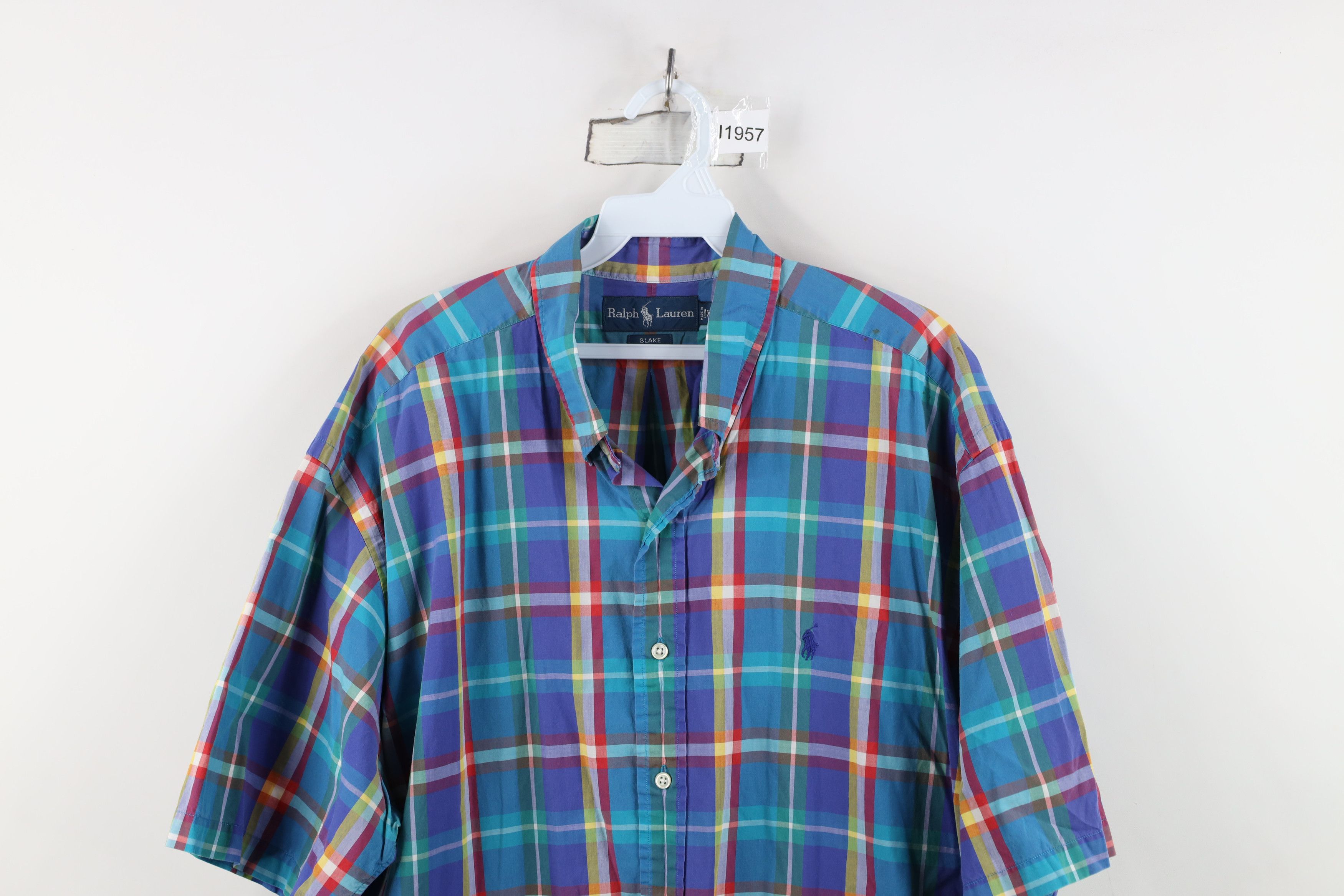 Ralph Lauren Vintage 90s Ralph Lauren Plaid Short Sleeve Button Shirt Size US XL / EU 56 / 4 - 2 Thumbnail