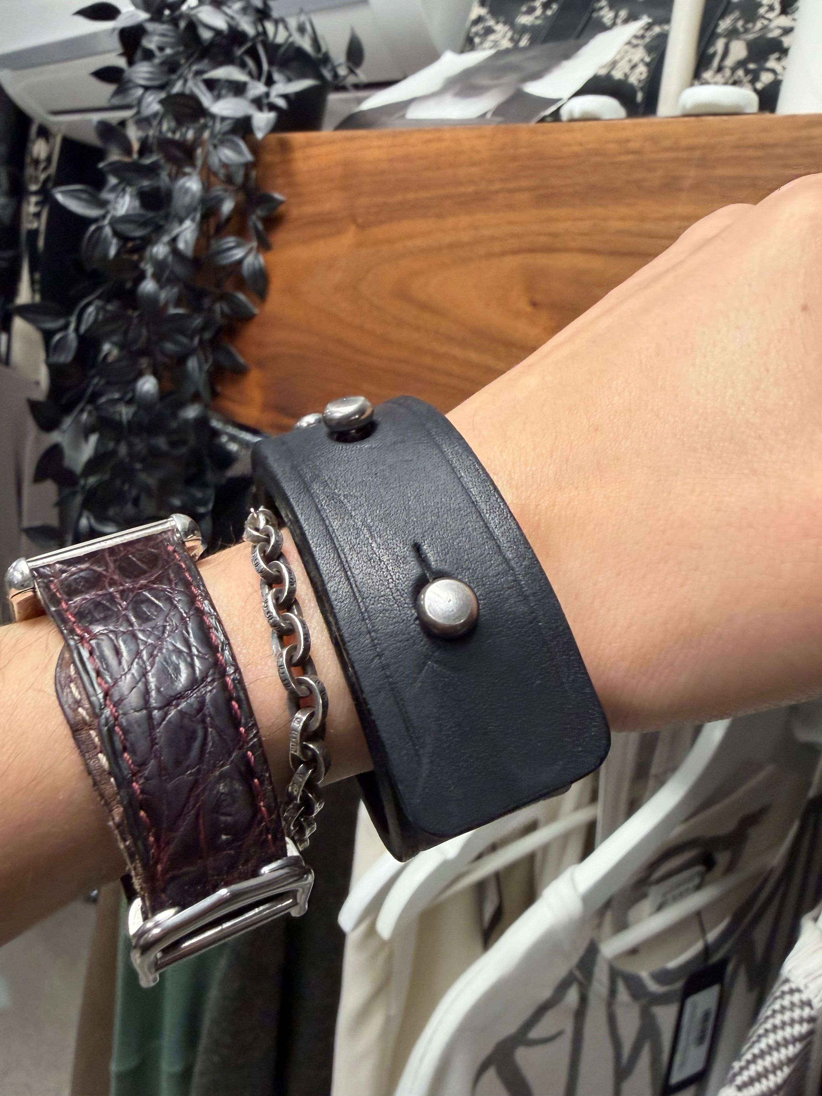 Rick Owens Rick Owens Black Leather Single Wrap Bracelet Size ONE SIZE - 2 Thumbnail