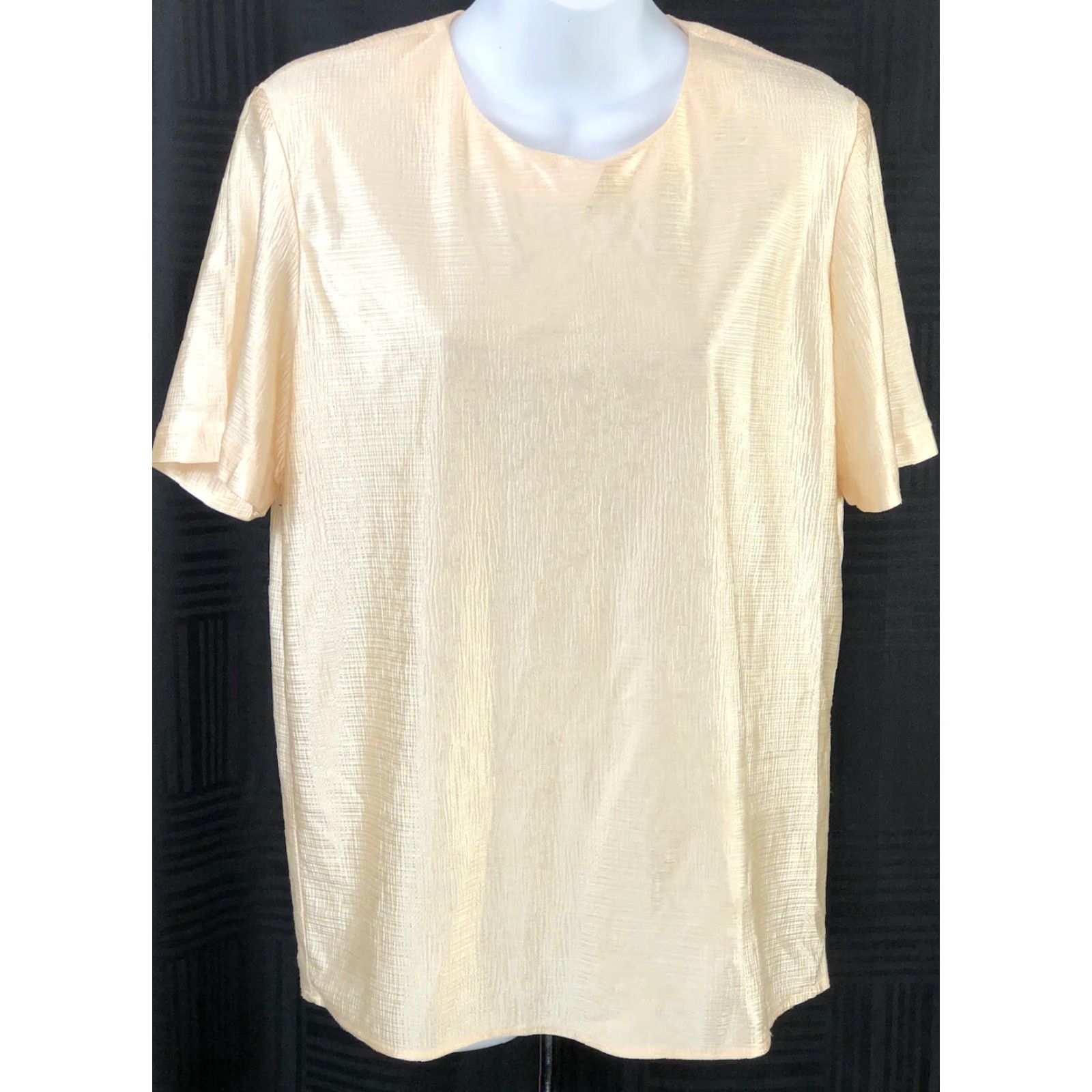Vintage VINTAGE Notations Blouse Shirt Ivory M Short Sleeve Casual Career 90s Classic Modern Womens Size M / US 6-8 / IT 42-44 - 5 Thumbnail