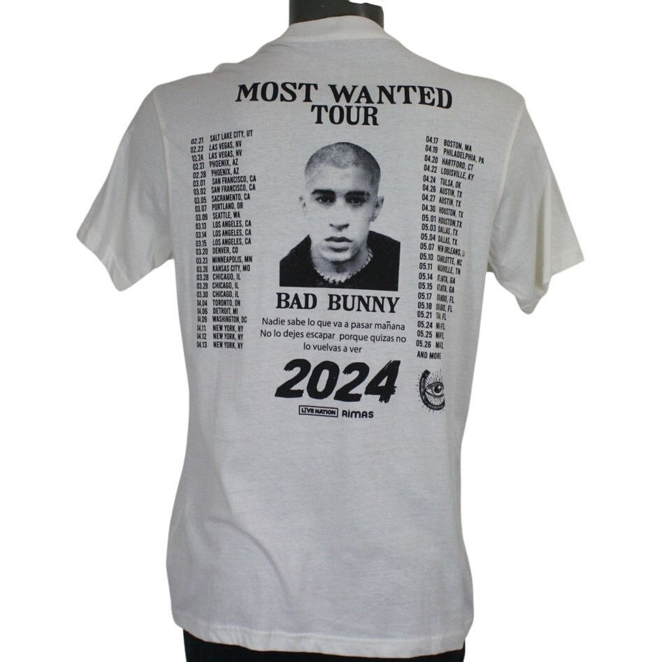 Band Tees × Gildan × Rap Tees Bad Bunny Most Wanted 2024 Monaco Benito Concert Tour Shirt Size US M / EU 48-50 / 2 - 1 Thumbnail