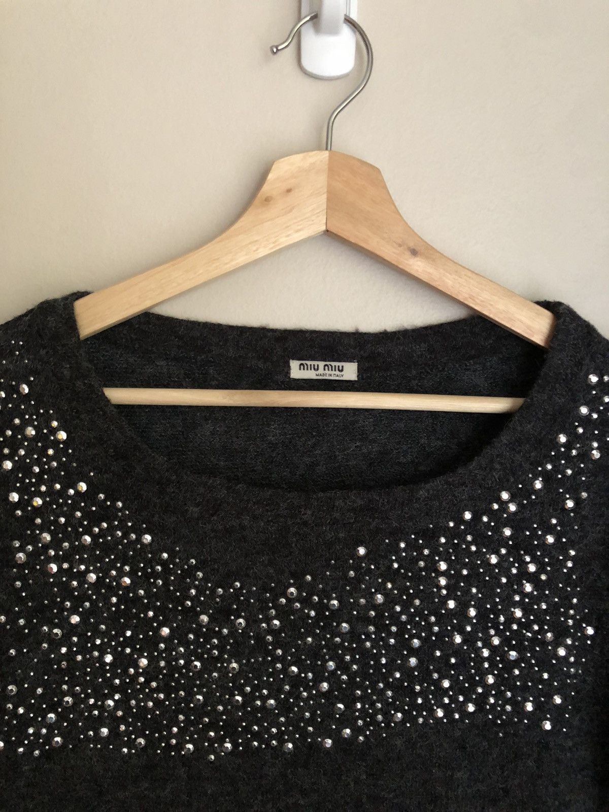 Miu Miu Miu Miu Vintage 2008 Bedazzled Fuzzy Sweater Size L / US 10 / IT 46 - 6 Thumbnail