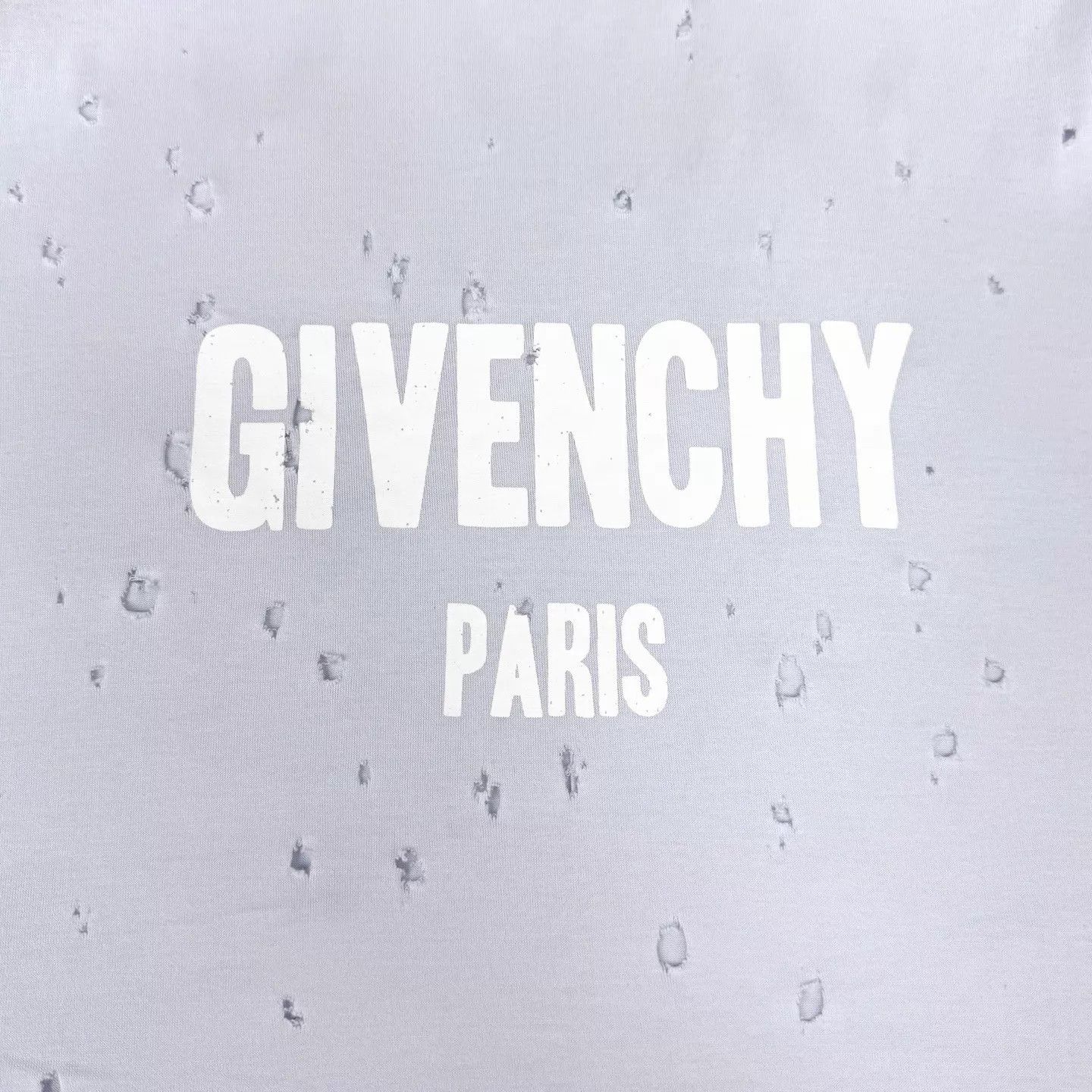 Givenchy Givenchy Haze Blue Distressed Logo S/S Tee OS S Size US S / EU 44-46 / 1 - 5 Thumbnail