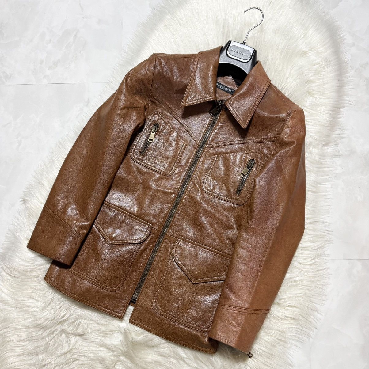 Dolce & Gabbana Authentic Dolce & Gabbana Runway Zip-Up Leather Jacket Size US S / EU 44-46 / 1 - 5 Thumbnail