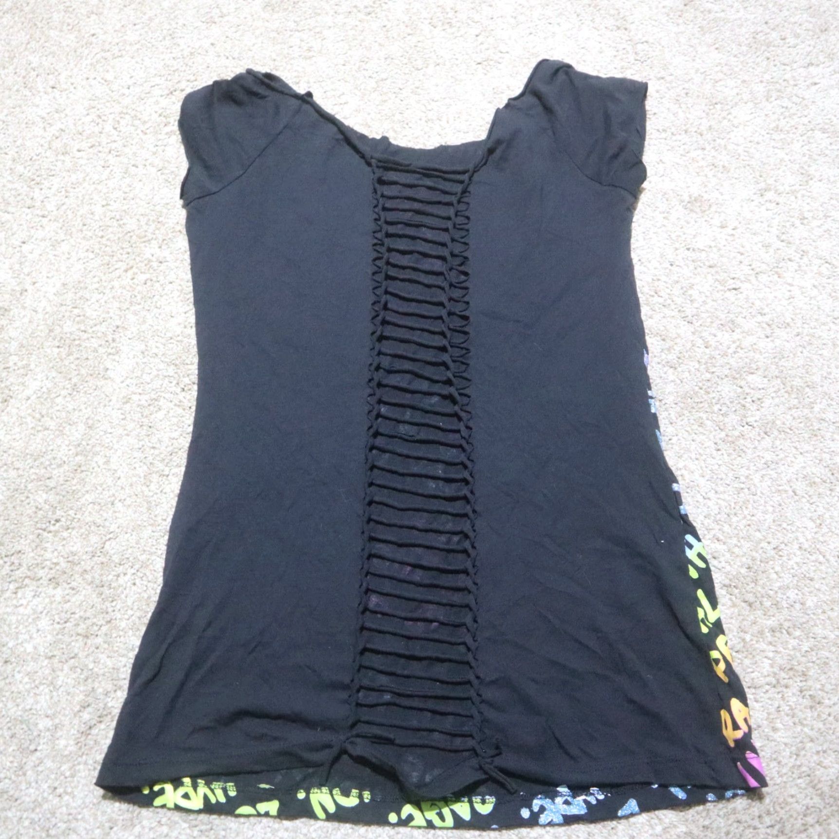 Vintage Piper & Blue Shirt Women Adult Large Black Stars Tee Top Size L / US 10 / IT 46 - 6 Thumbnail