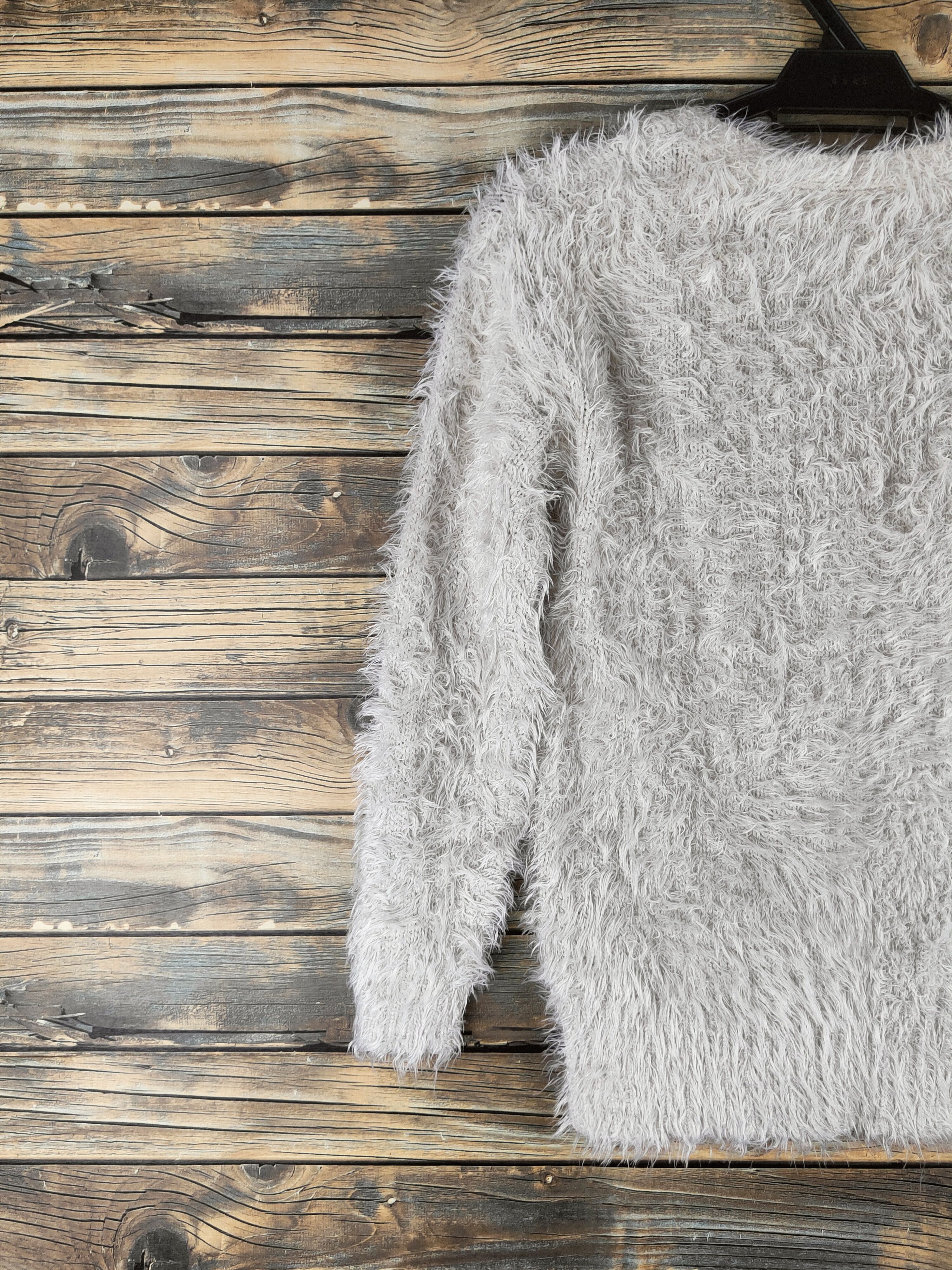 Japanese Brand DL Bayflow Ivory Fur Mohair Knitwear #46-464 Size S / US 4 / IT 40 - 8 Thumbnail