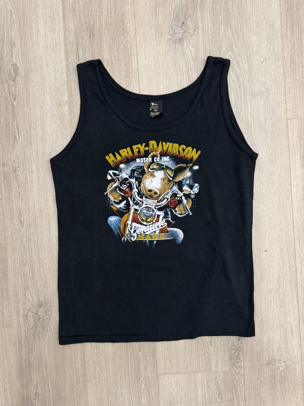 Harley Davidson 80s Rare Genuine Hawg 3D Emblem Harley Davidson Tee / Tank Size US M / EU 48-50 / 2 - 1 Thumbnail
