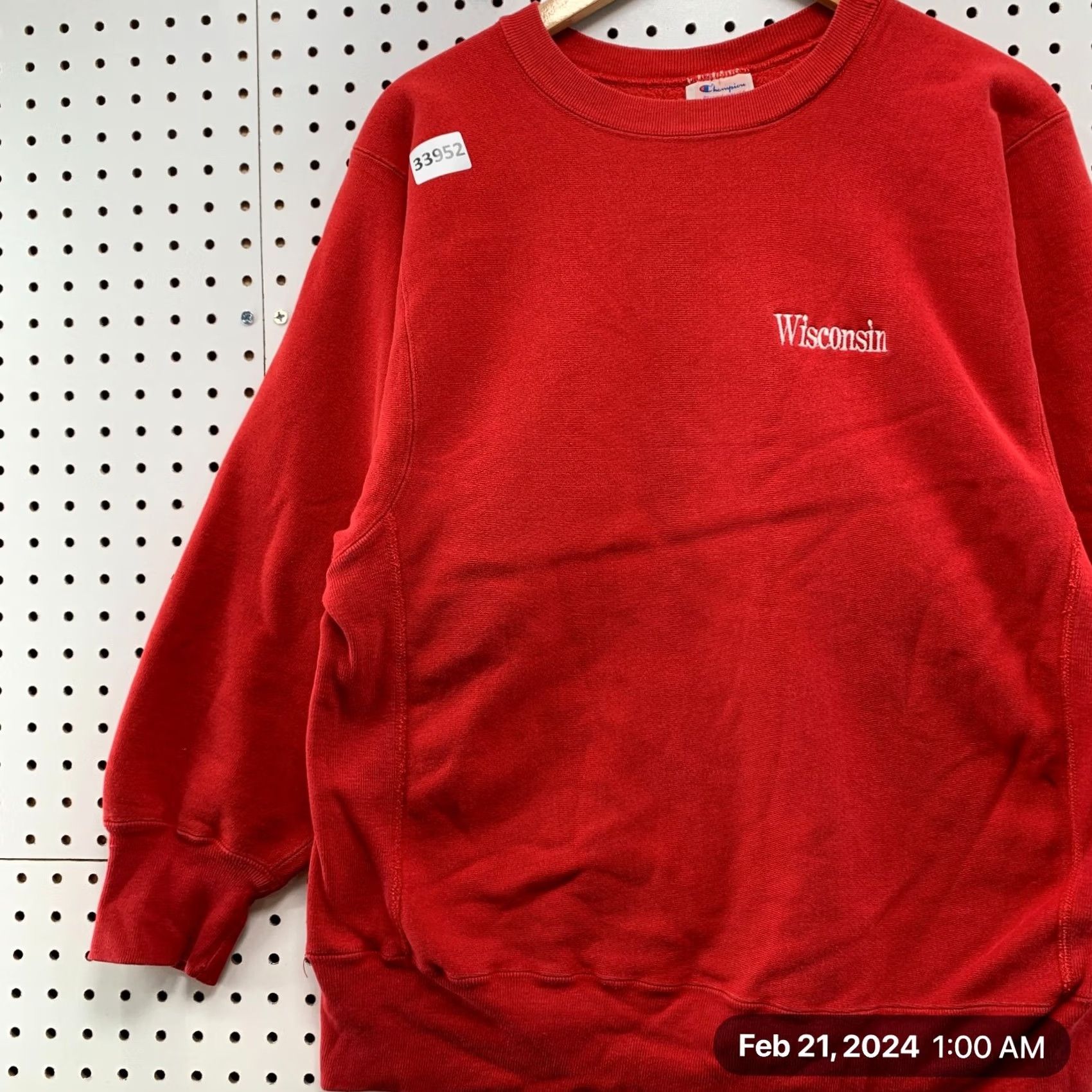 Champion VINTAGE Champion Reverse Weave Sweatshirt Wisconsin Badgers Red L Mens 80s Size US L / EU 52-54 / 3 - 5 Thumbnail