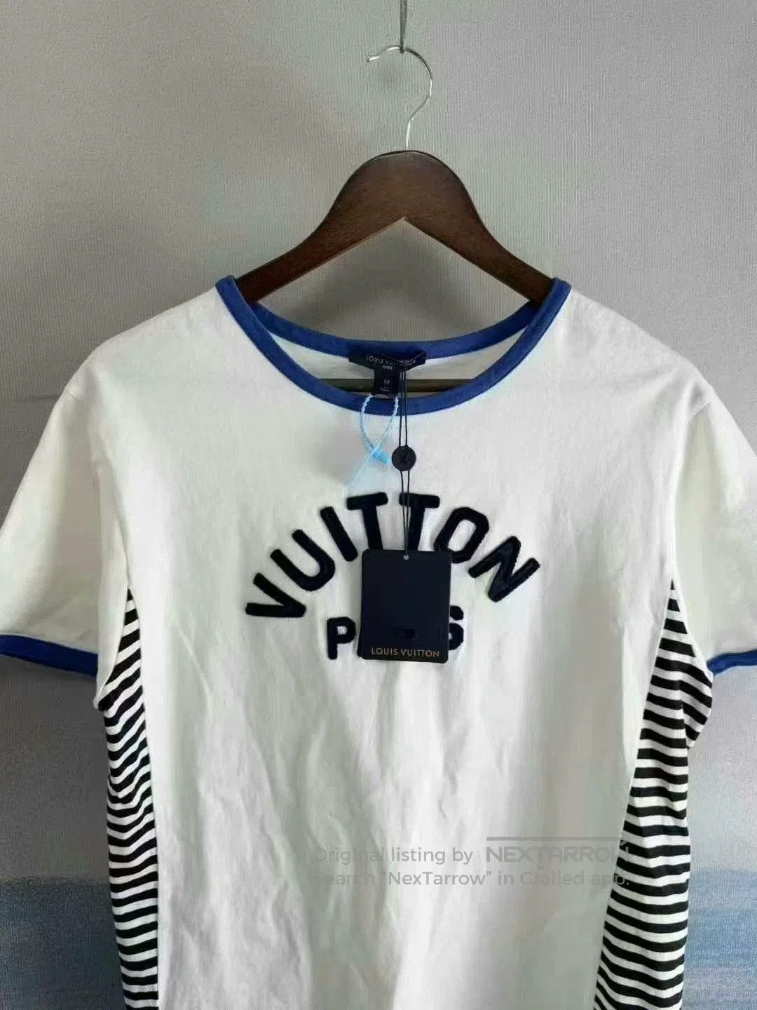Louis Vuitton Louis Vuitton White Stripe Embroidered Short Sleeve. Size US M / EU 48-50 / 2 - 2 Thumbnail