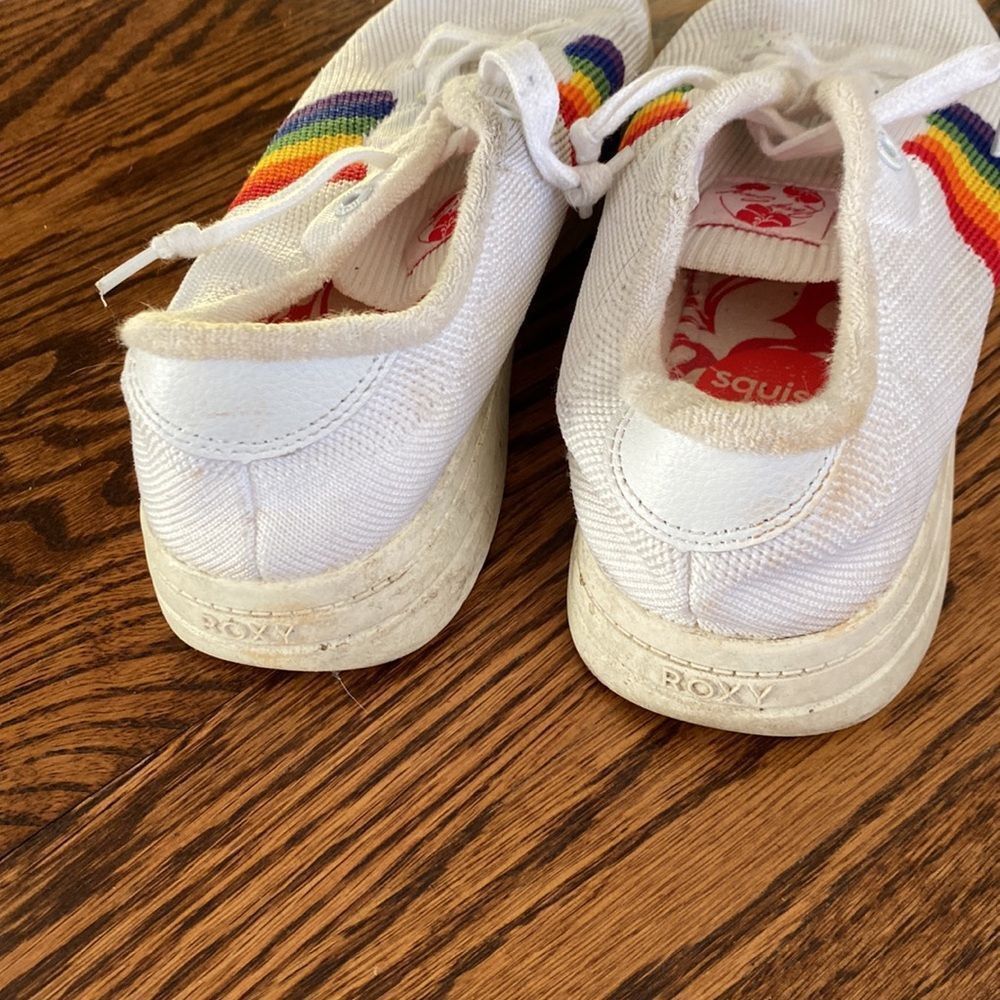 Other Roxy Women’s 8 White Canon Knit Rainbow Pride Sneaker Shoe Size US 8 / IT 38 - 3 Thumbnail