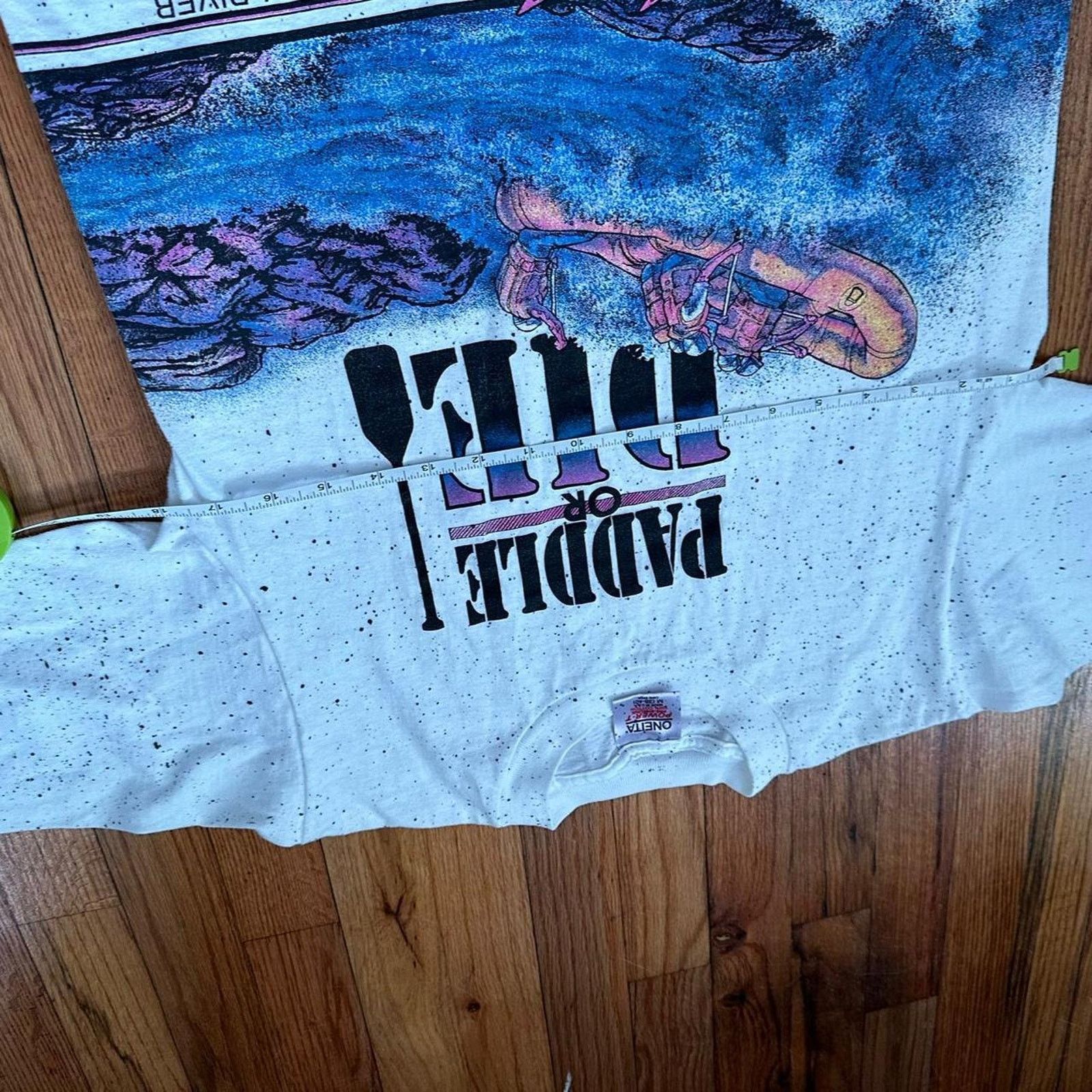 Vintage Vintage 1990 Single Stitch AOP Paddle Or Die Nature Tee M Size US M / EU 48-50 / 2 - 7 Thumbnail
