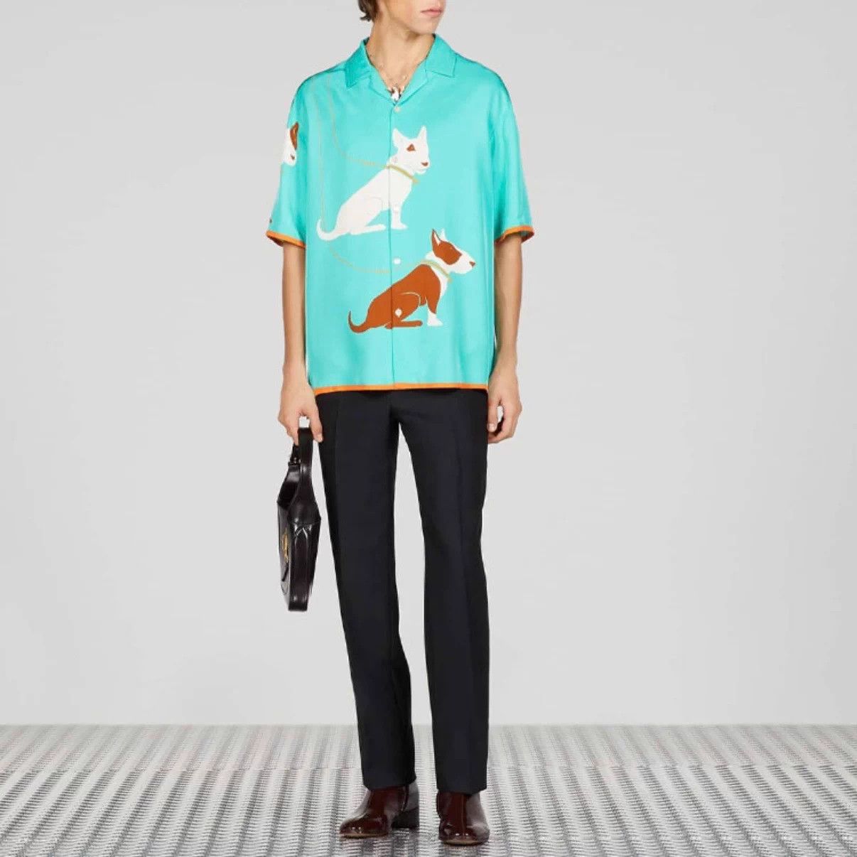 Gucci Gucci 23ss Lake Blue Dog Short Sleeve Cardigan Size US M / EU 48-50 / 2 - 4 Thumbnail