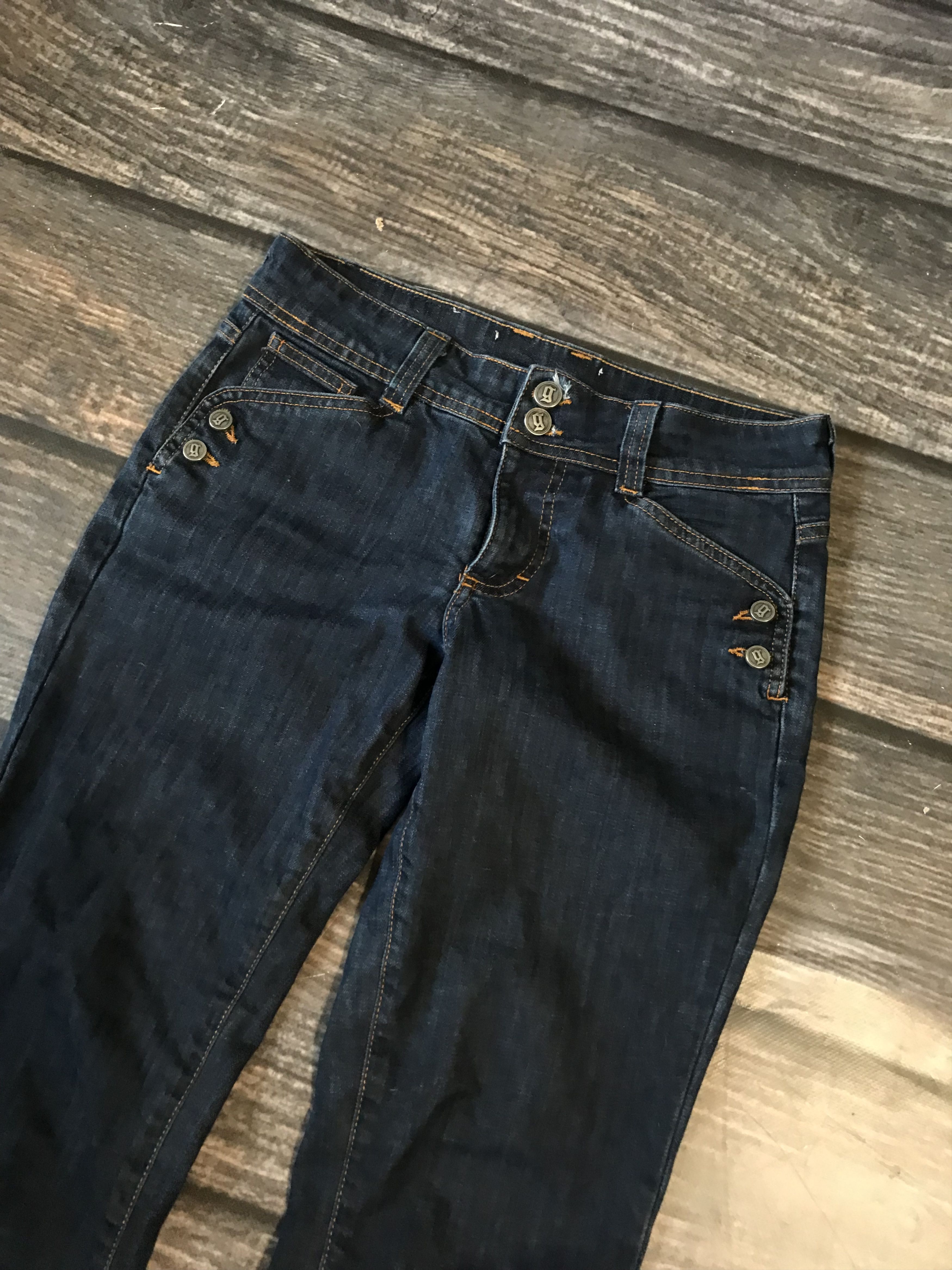 John Galliano 2005 John Galliano Double Button Avant Garde Denim Pants Size 26" / US 2 / IT 38 - 3 Thumbnail