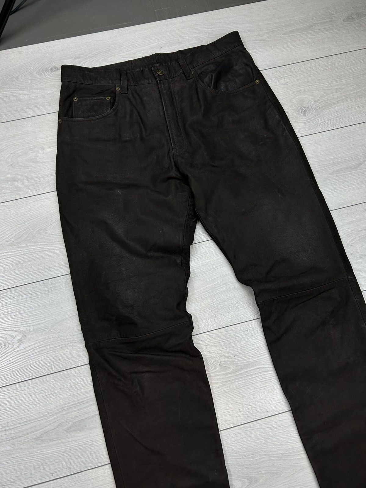Leather × Vintage Leather pant vintage brown size 36 Size US 36 / EU 52 - 3 Thumbnail