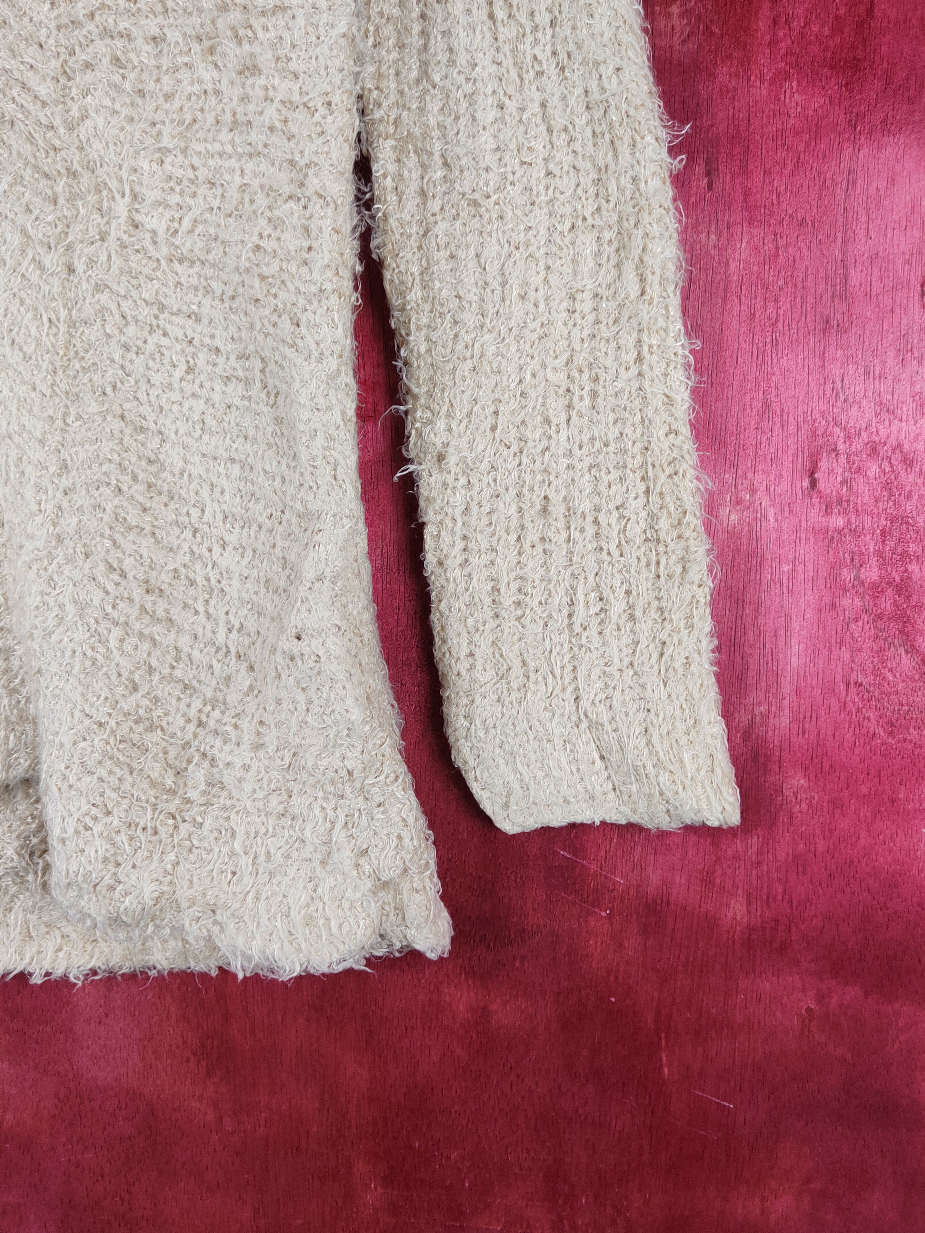 Homespun Knitwear Moderate Light Brown Shag Shaggy Fur Mohair Knitwear #S2163 Size M / US 6-8 / IT 42-44 - 6 Thumbnail