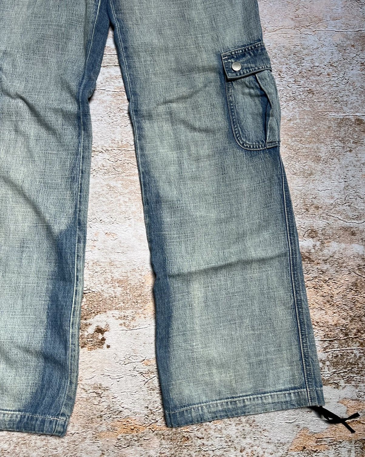 Japanese Brand × Vintage Vintage Japanese cargo washed flare jeans Size 28" / US 6 / IT 42 - 3 Thumbnail