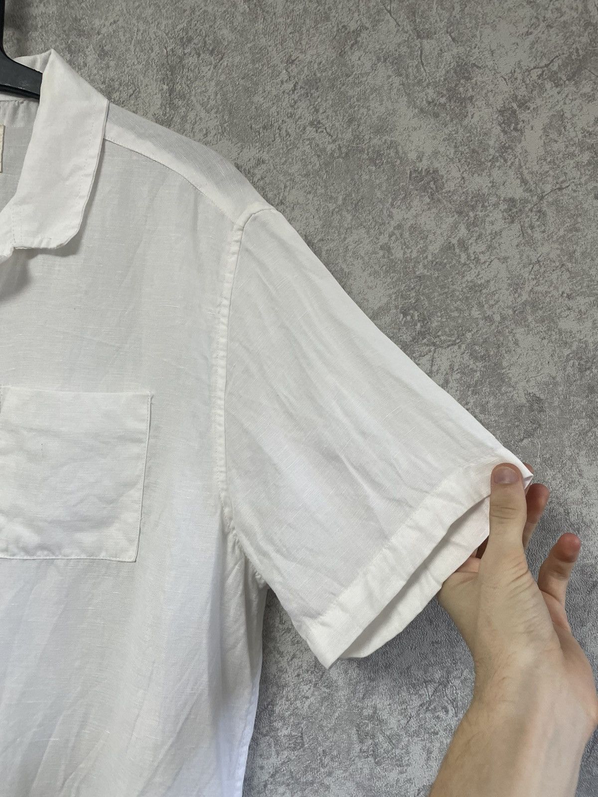 Folk Folk Linen White Basic Short Sleeve Shirt Button Up Size US L / EU 52-54 / 3 - 5 Thumbnail