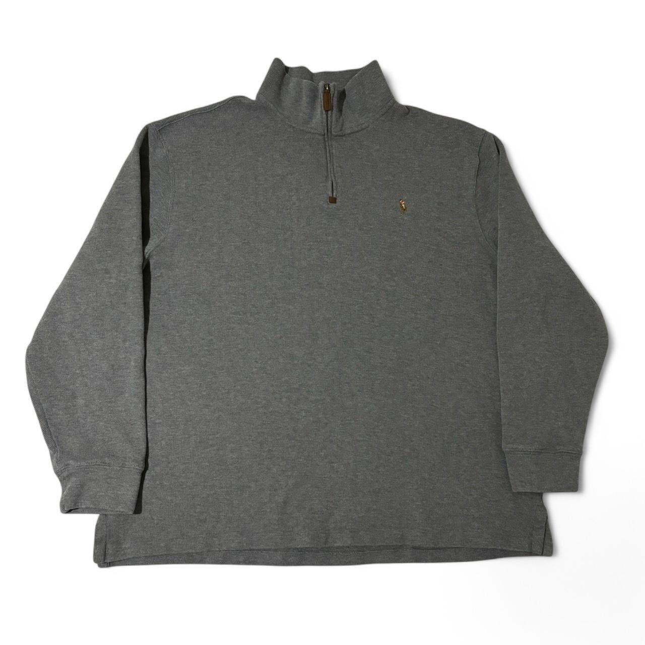 Polo Ralph Lauren × Vintage Polo Ralph Lauren Grey Quarter Zip Boxy Sweater Size US XXL / EU 58 / 5 - 1 Thumbnail